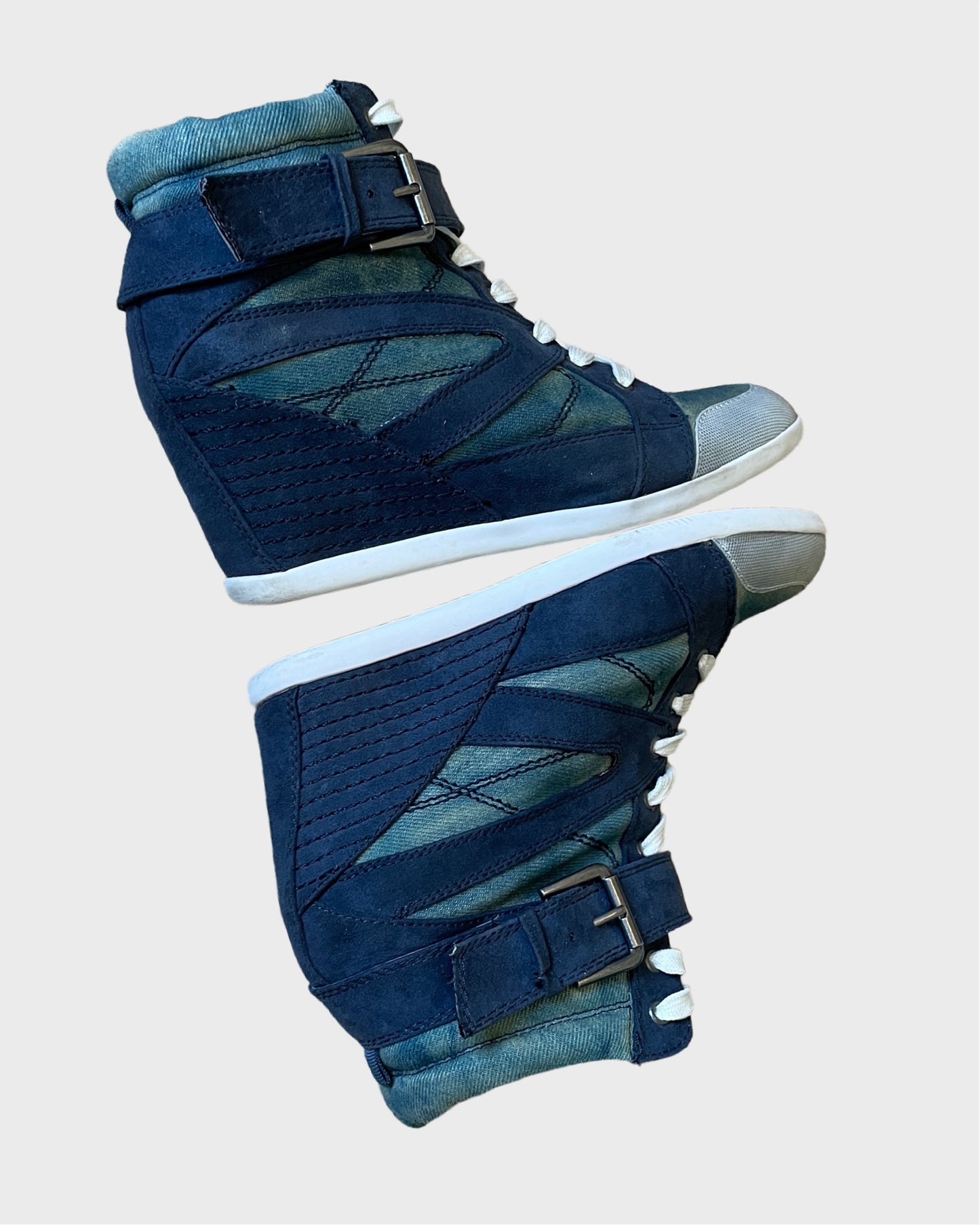Vintage Denim Wedge Sneaker