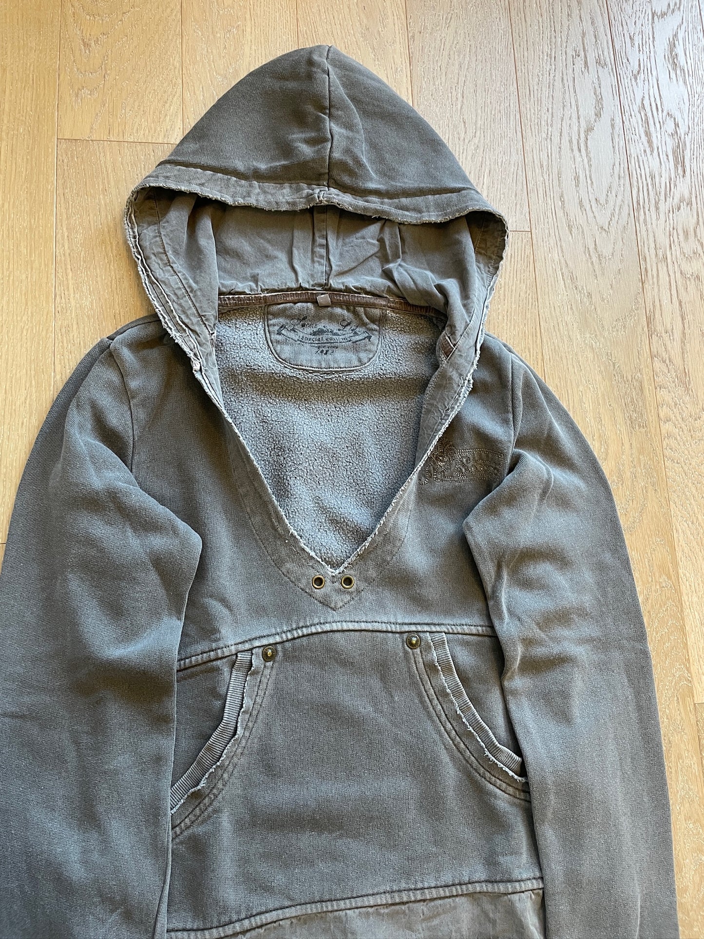 Vintage Military Deep Neck Hoodie