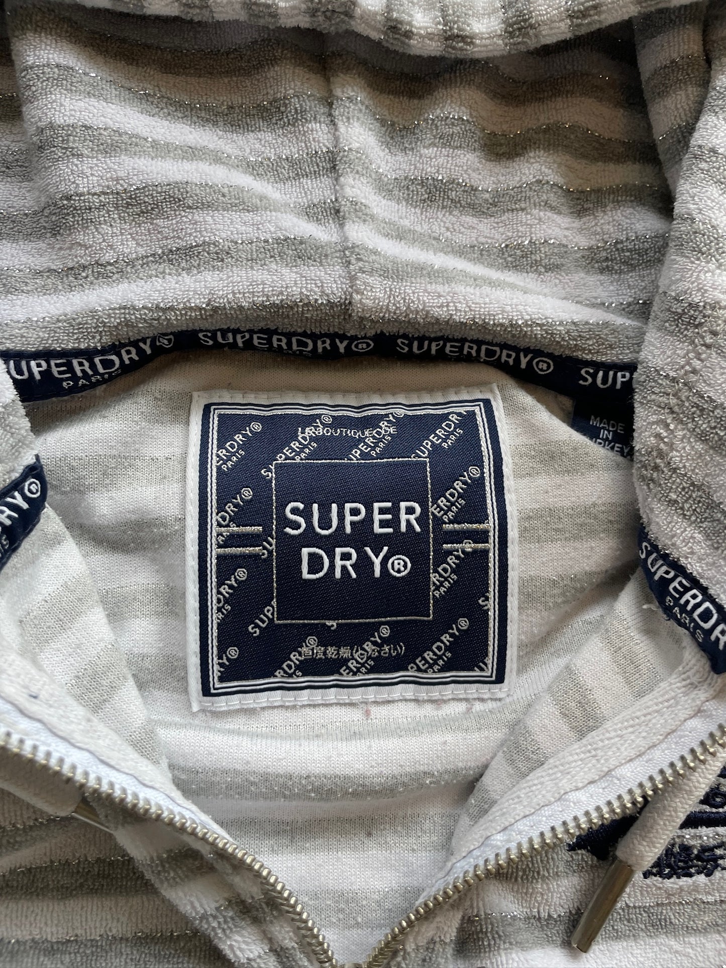Vintage Superdry Glitter Striped Hoodie