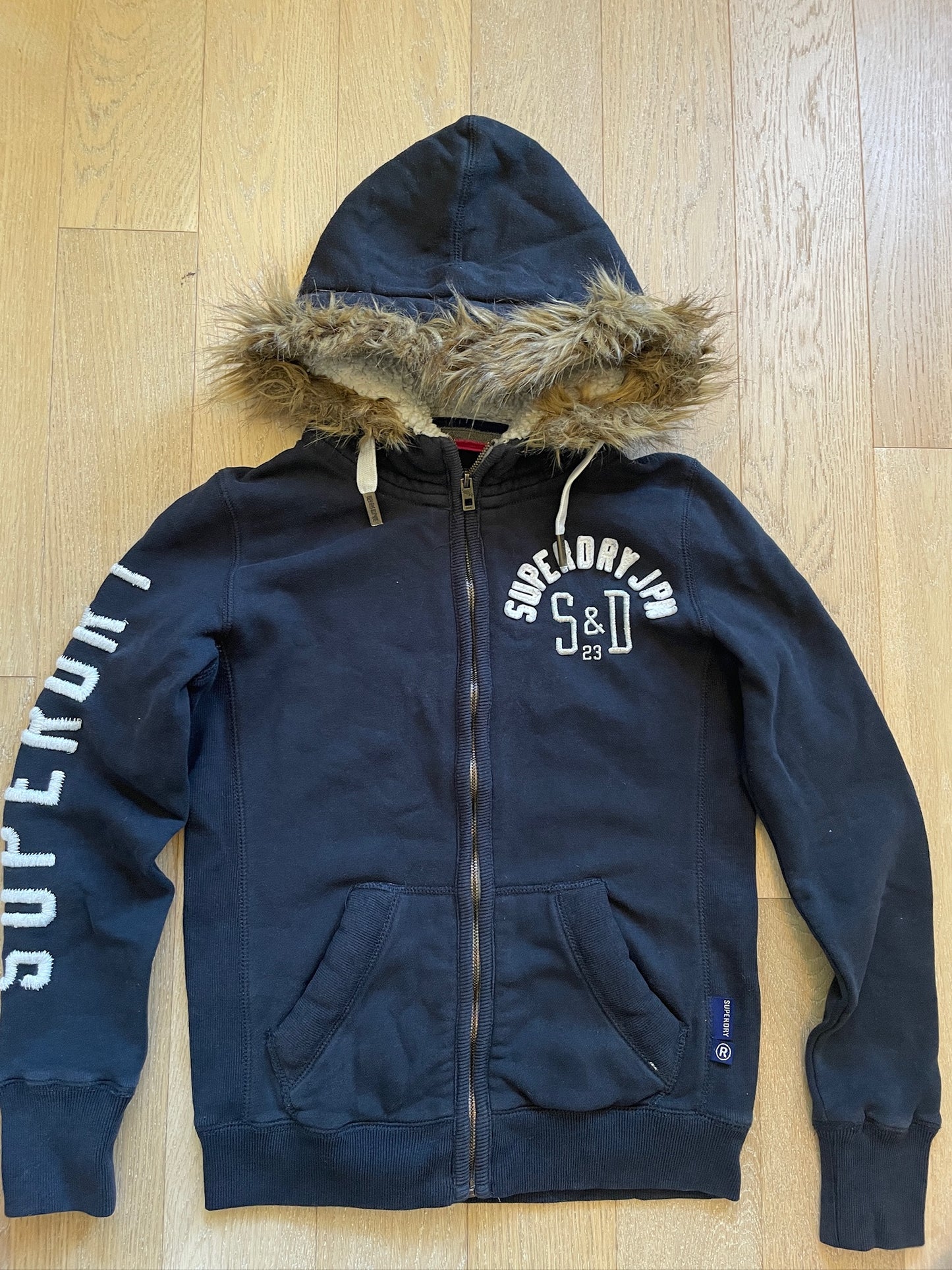 Vintage Superdry Fur Zip Hoodie