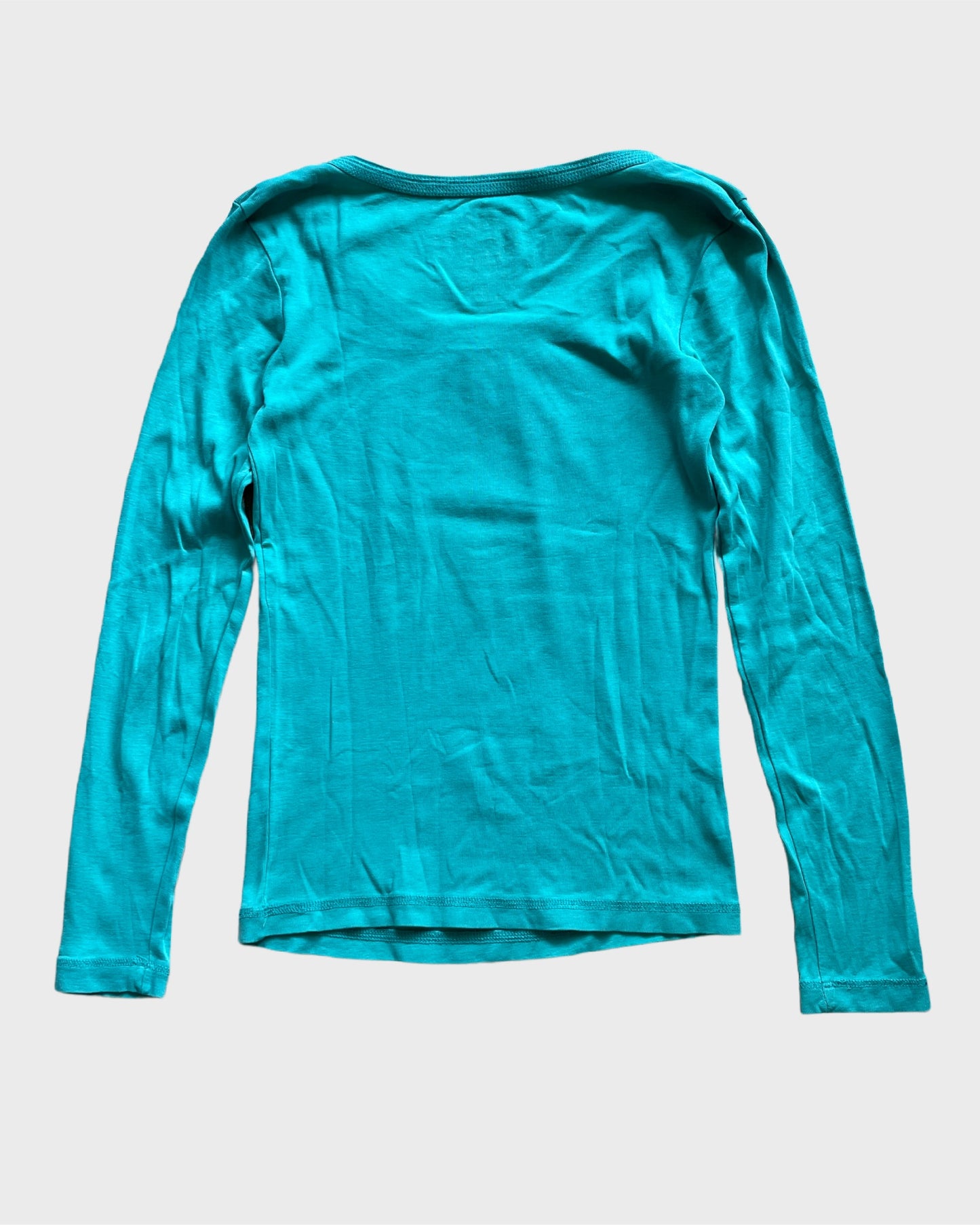 Vintage Teal Ribbed Longsleeve