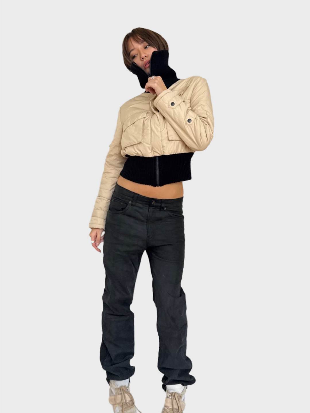 Vintage Cropped Puffer Jacket