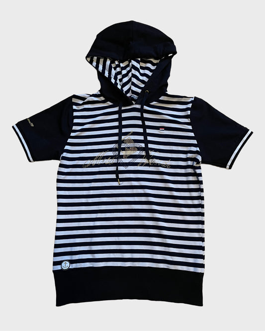Vintage Striped Shortsleeve Hoodie