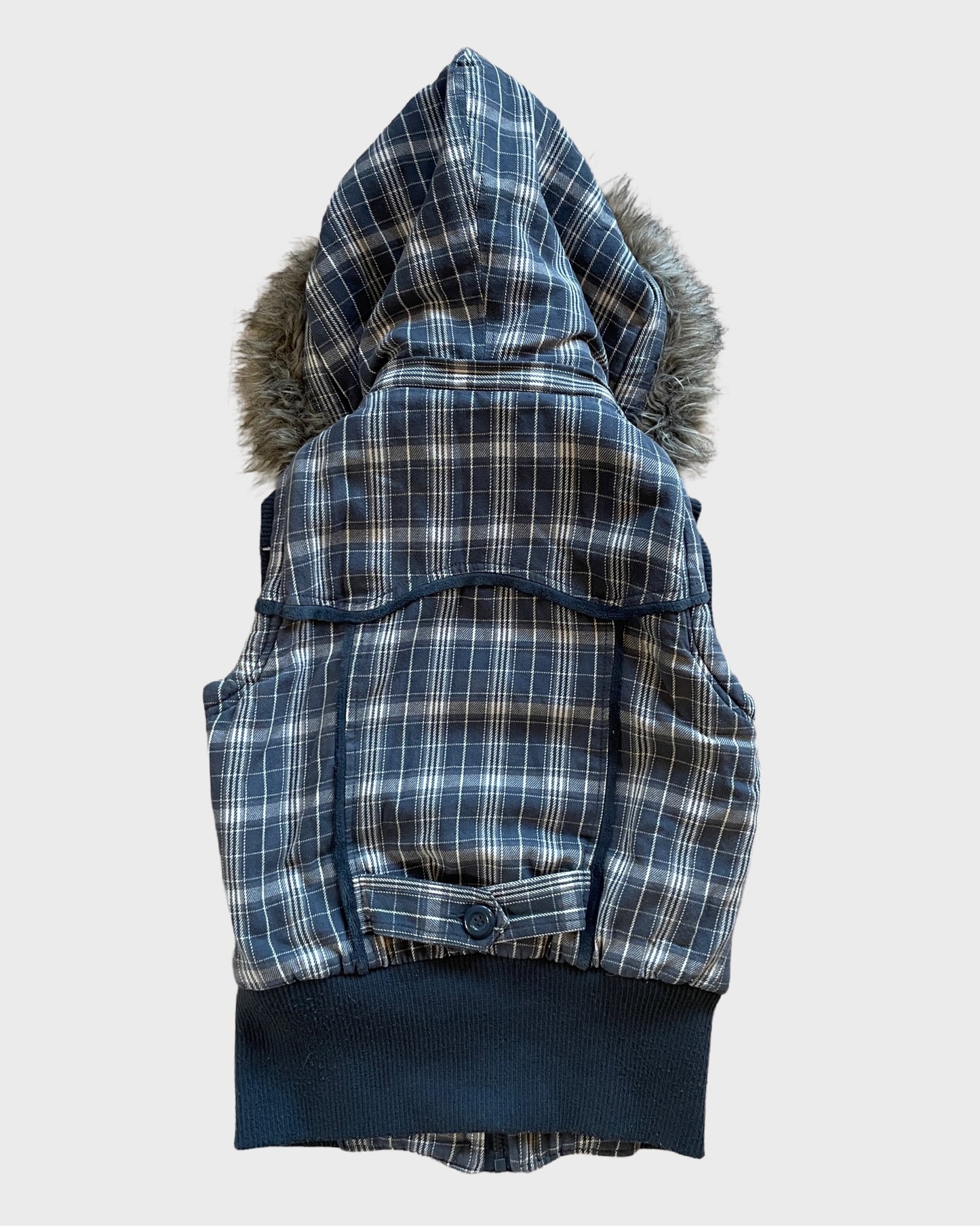 Vintage Plaid Fur Vest