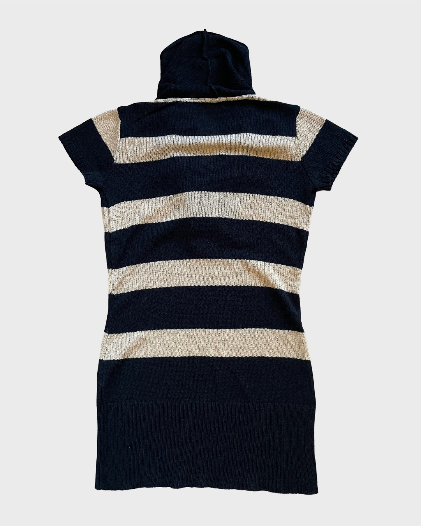 Vintage Striped Hooded Knit Dress