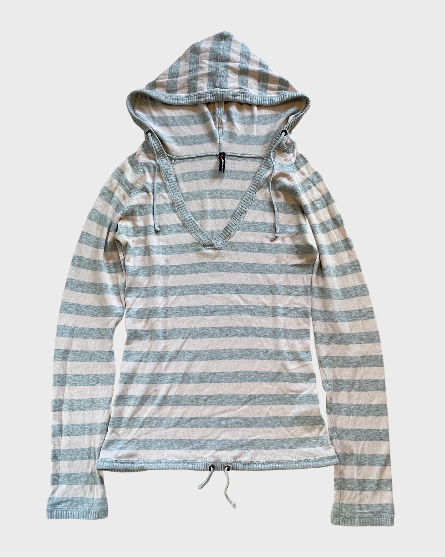 Vintage Striped Knit Hoodie