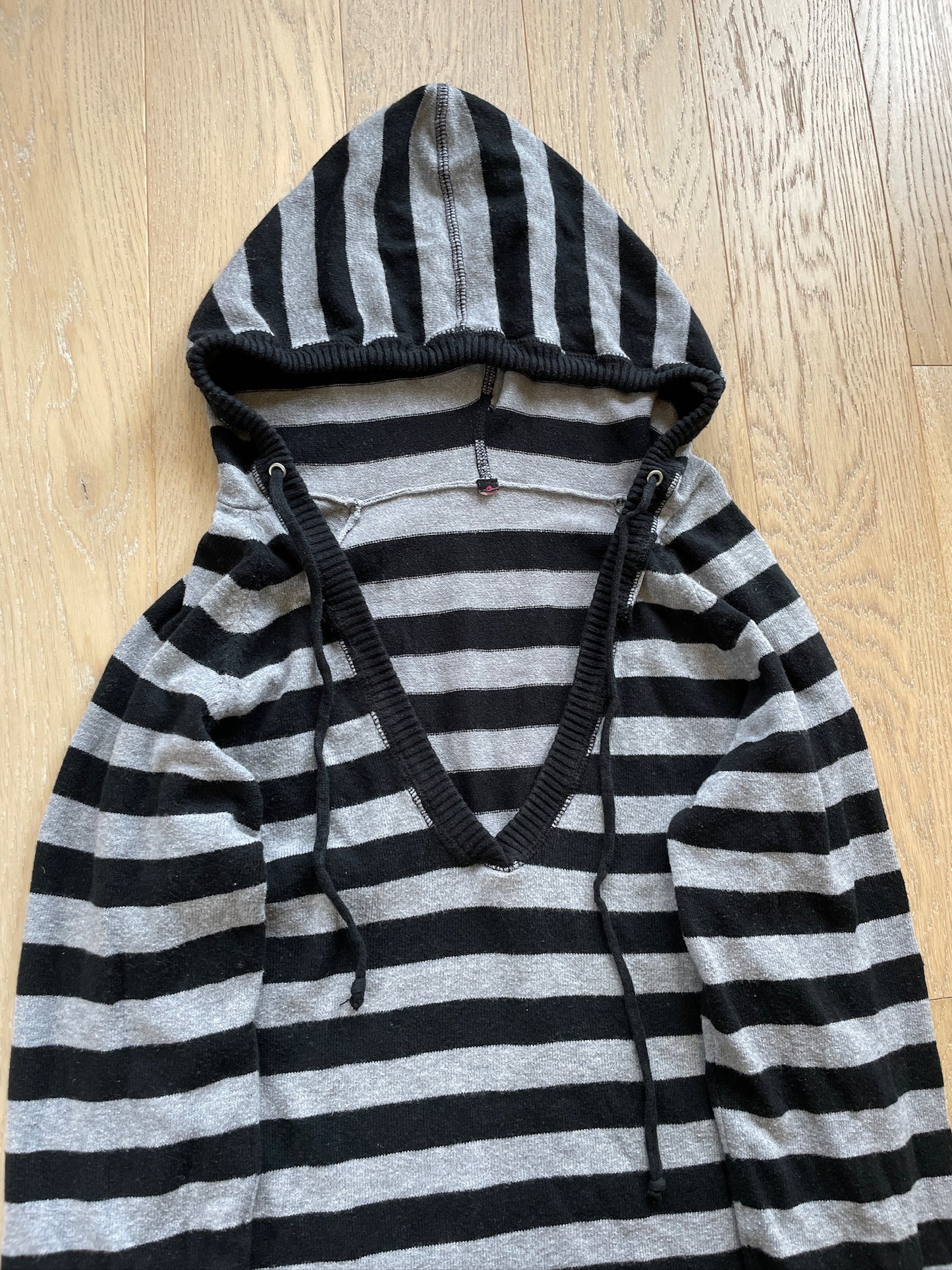Vintage Striped Knit Hoodie