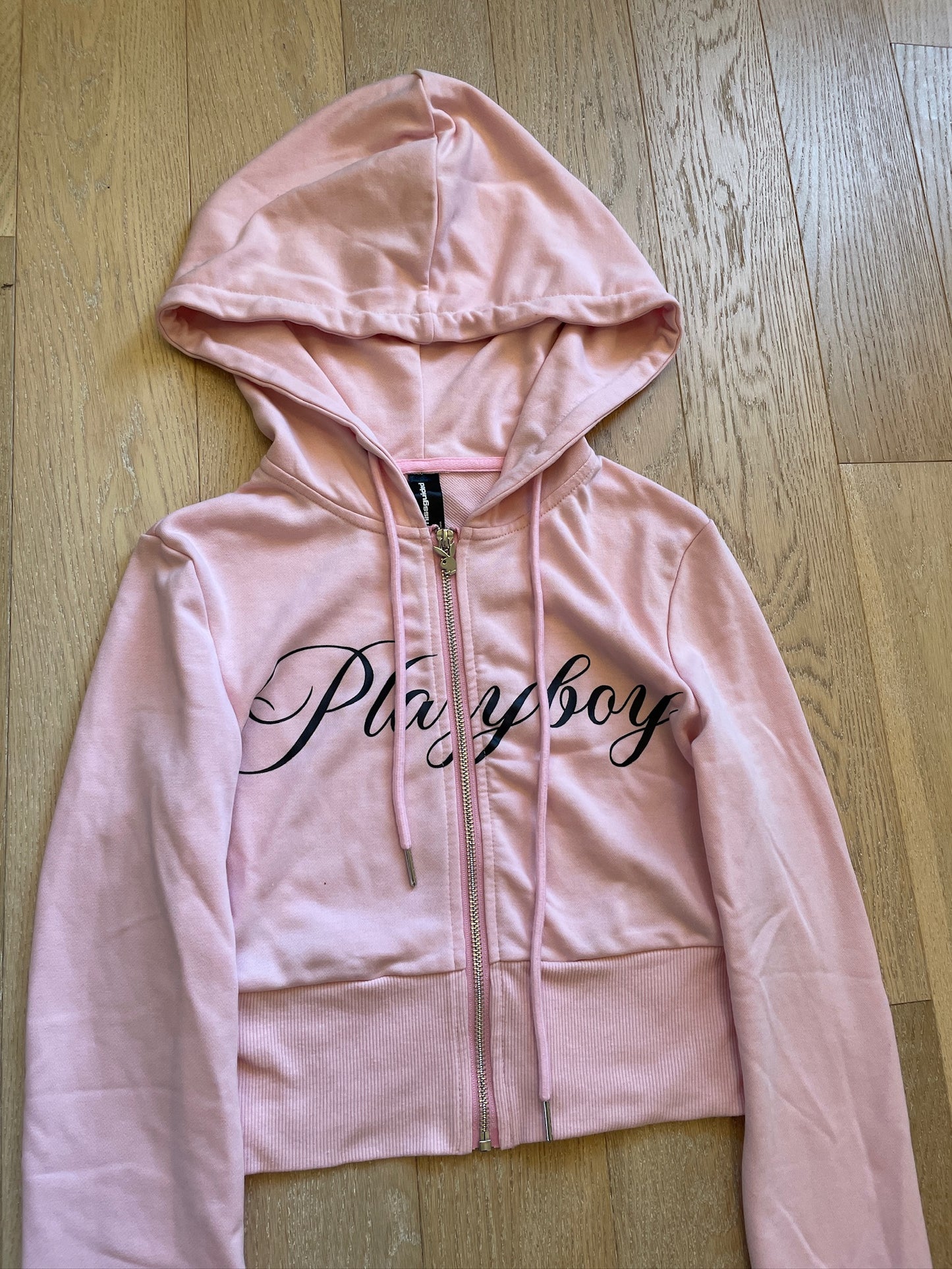 Vintage Playboy Cropped Zip Hoodie