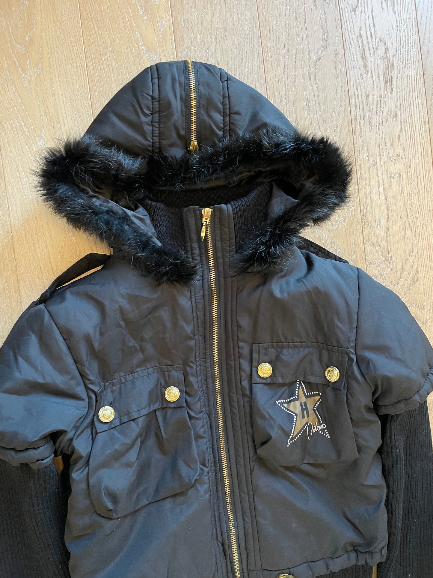 Vintage Fur Puffer / Knit Jacket