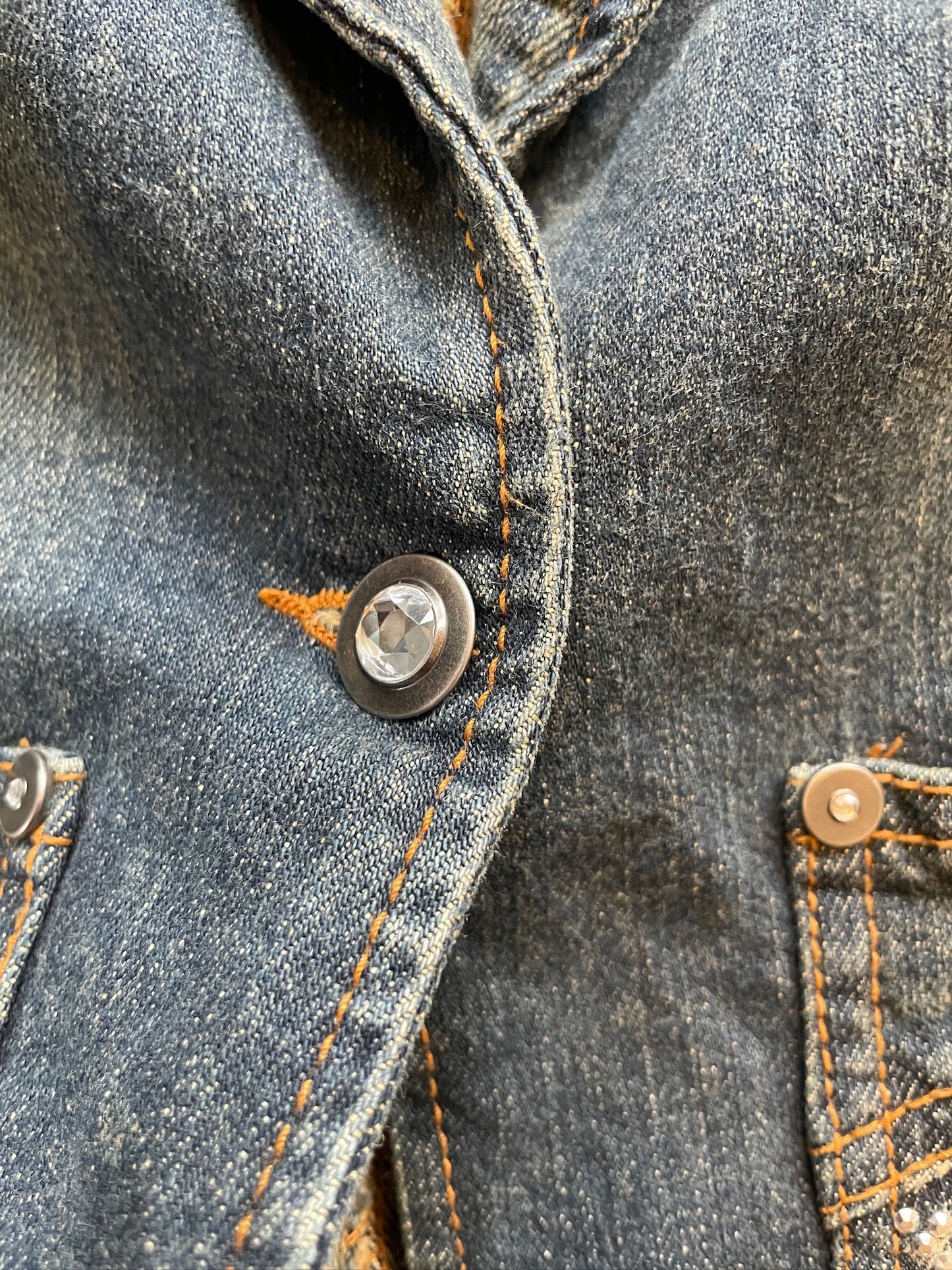 Vintage Studded Jeans Blazer