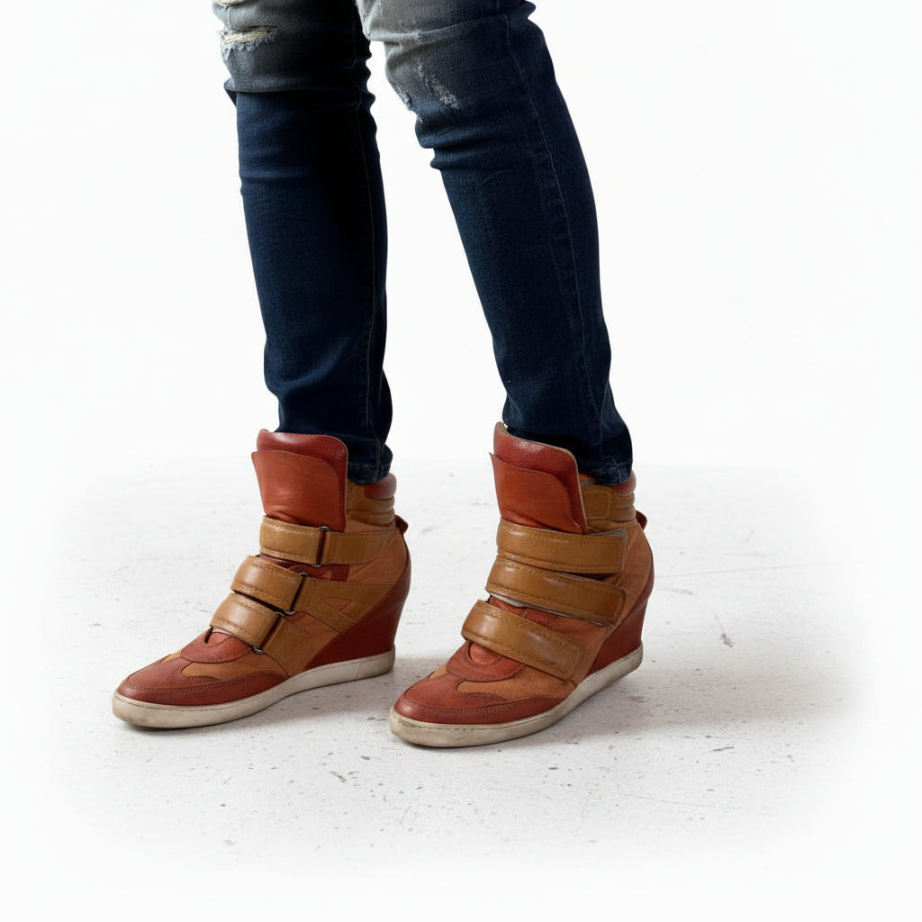 Vintage Leather Wedge Sneaker