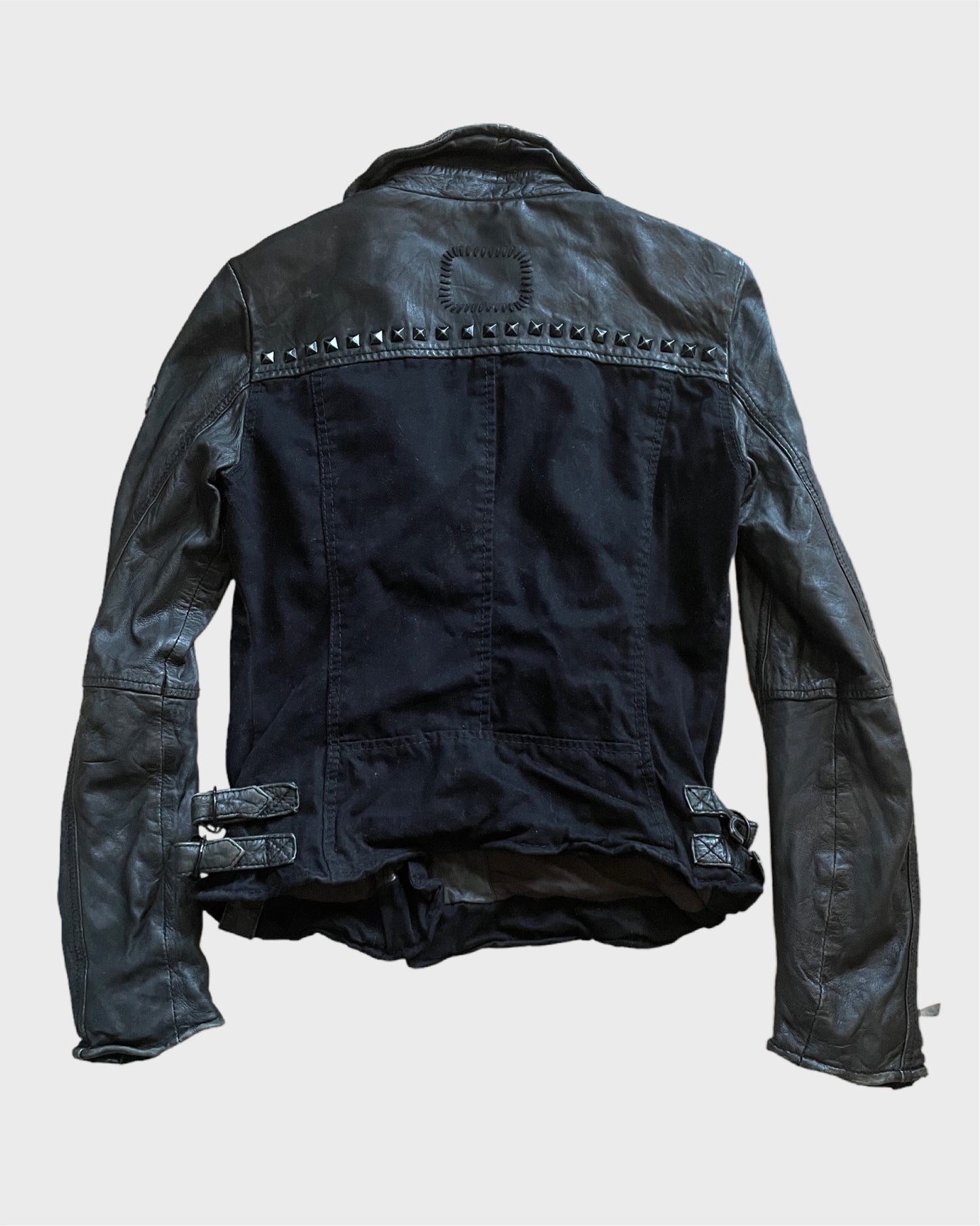 Vintage Studded Leather Biker Jacket