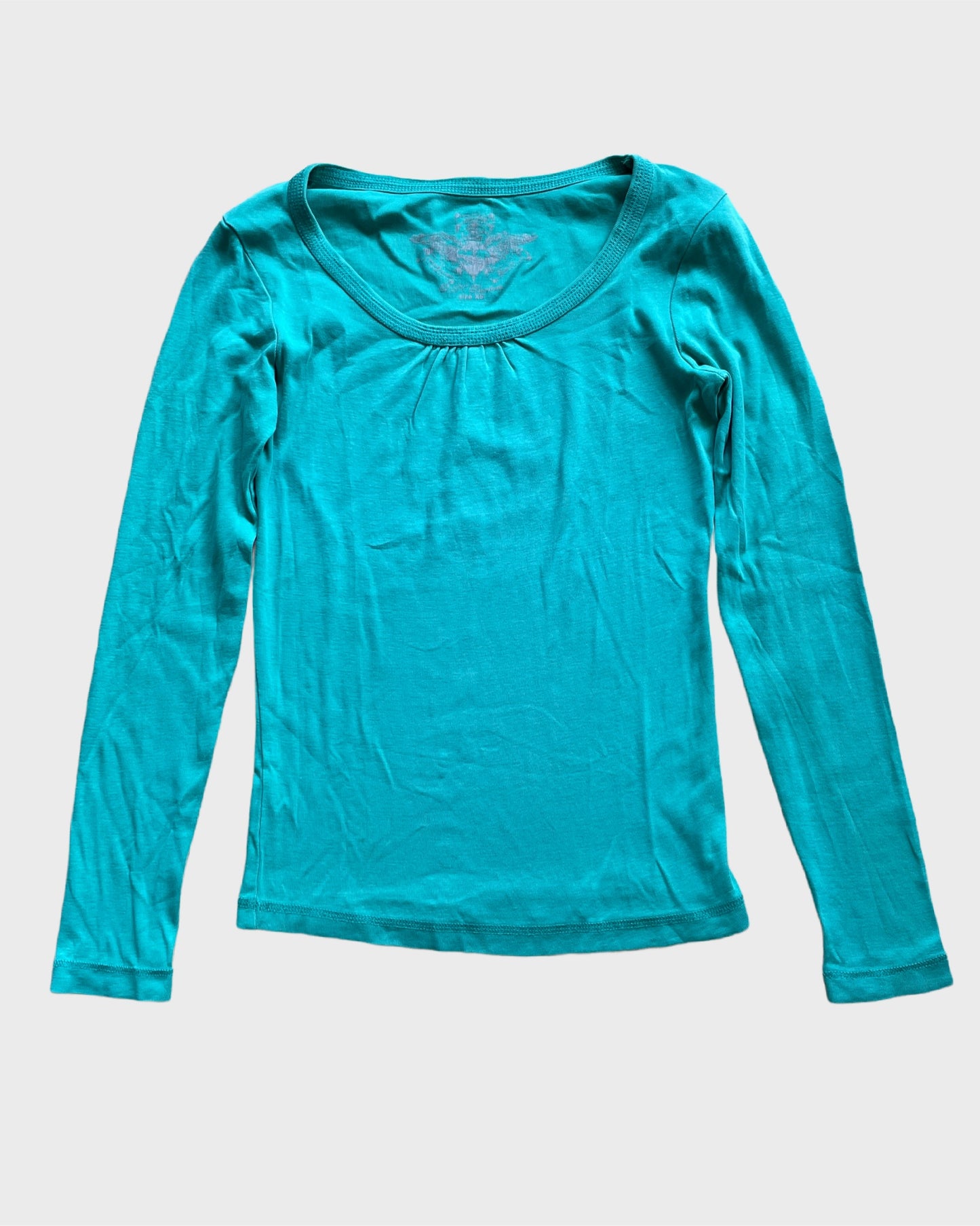 Vintage Teal Ribbed Longsleeve