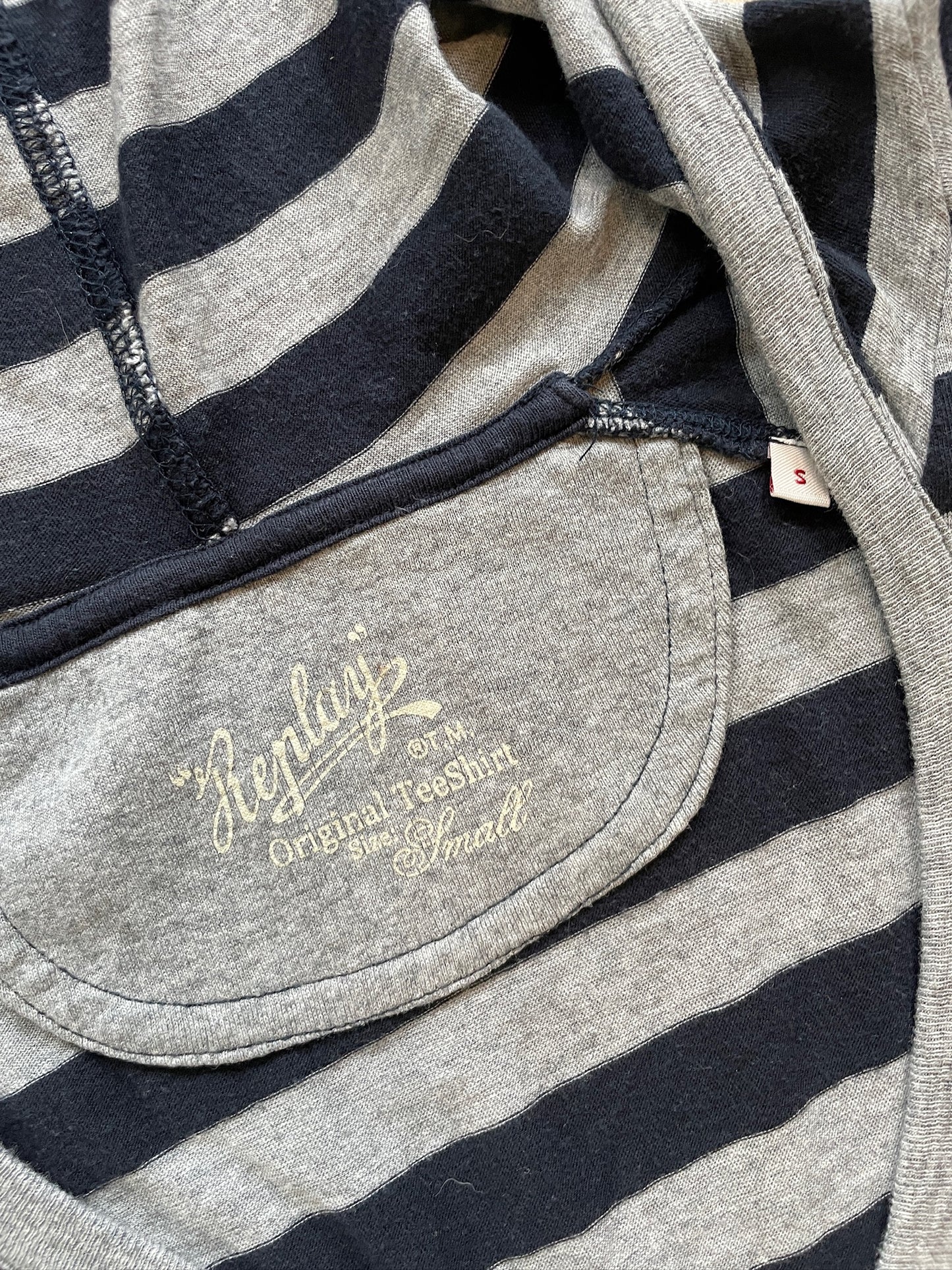 Vintage Replay Striped Shortsleeve Hoodie