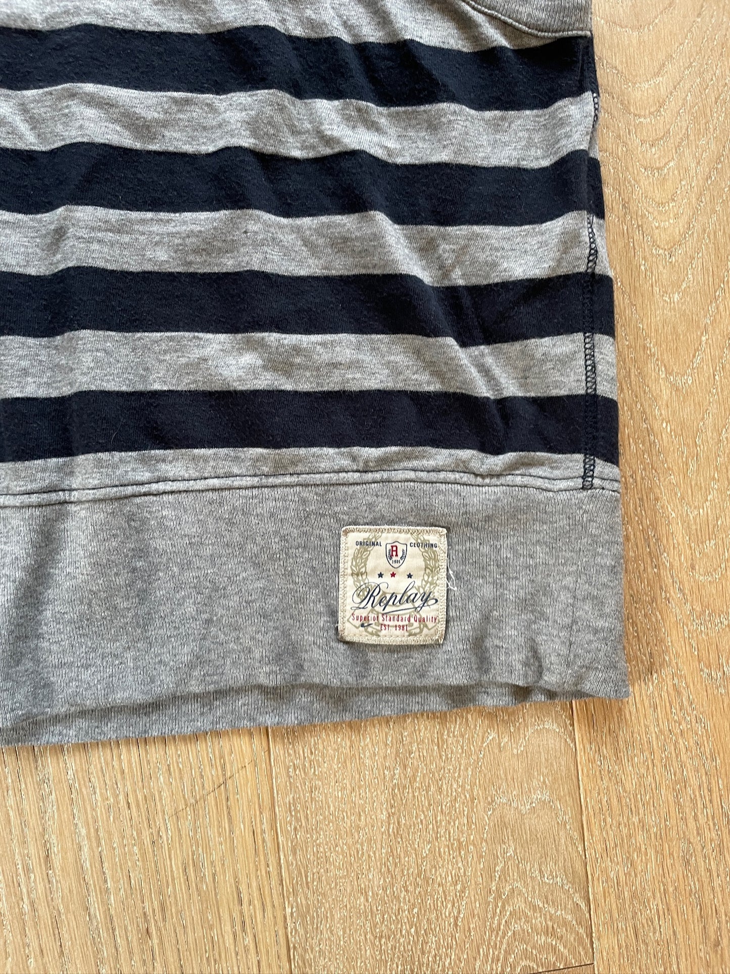 Vintage Replay Striped Shortsleeve Hoodie
