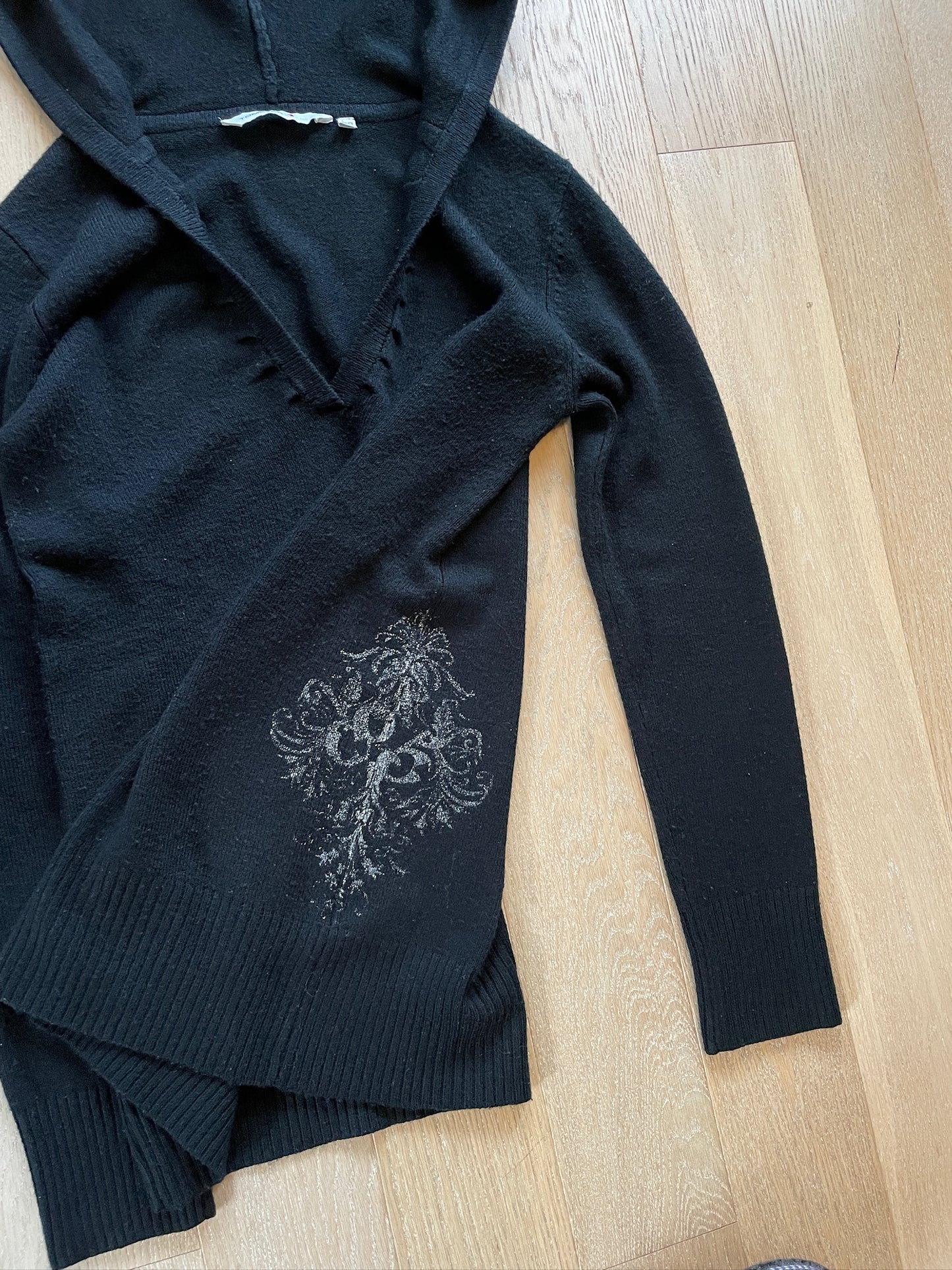 Vintage Embroidered Knit Hoodie