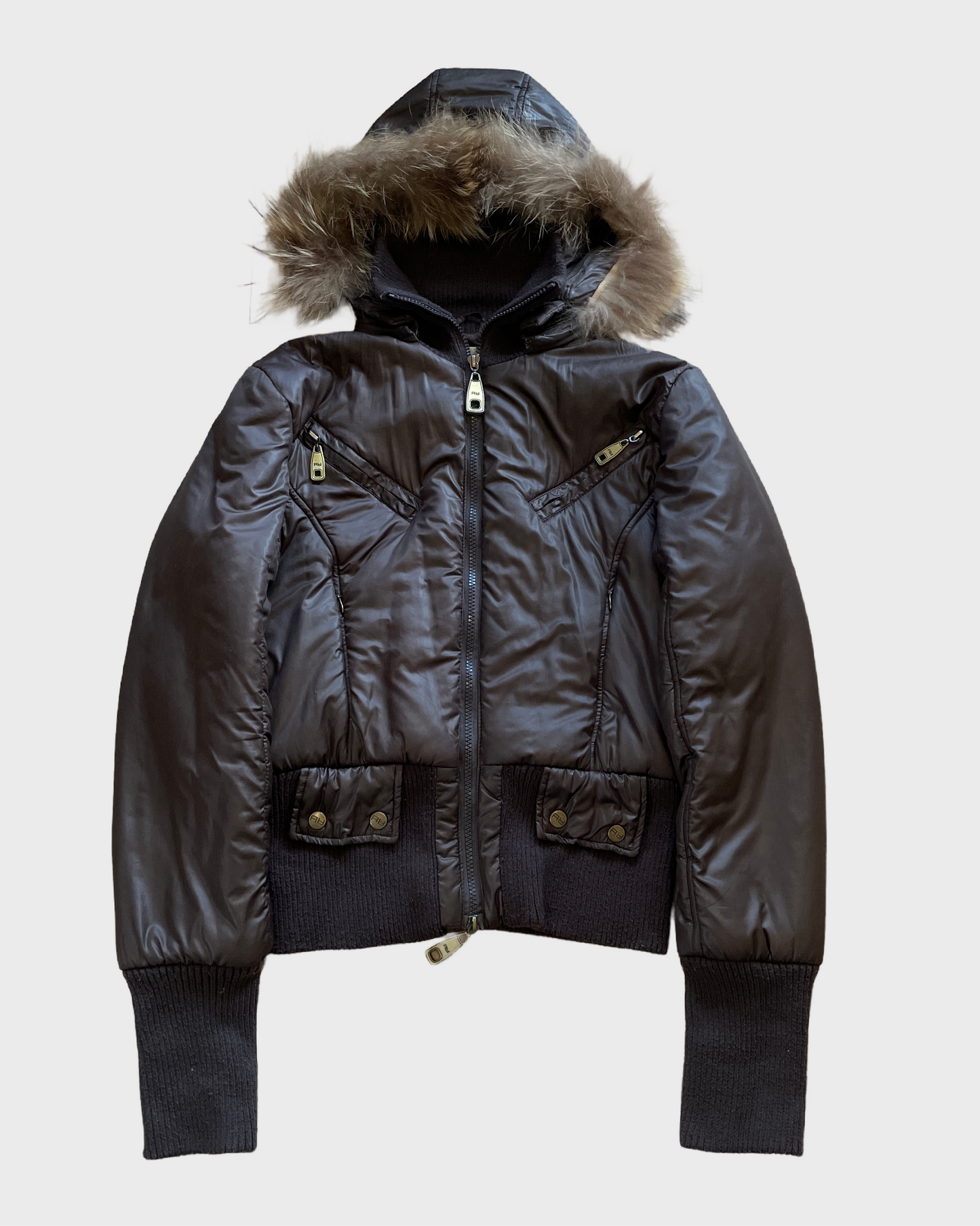 Vintage Military Fur Puffer Jacket