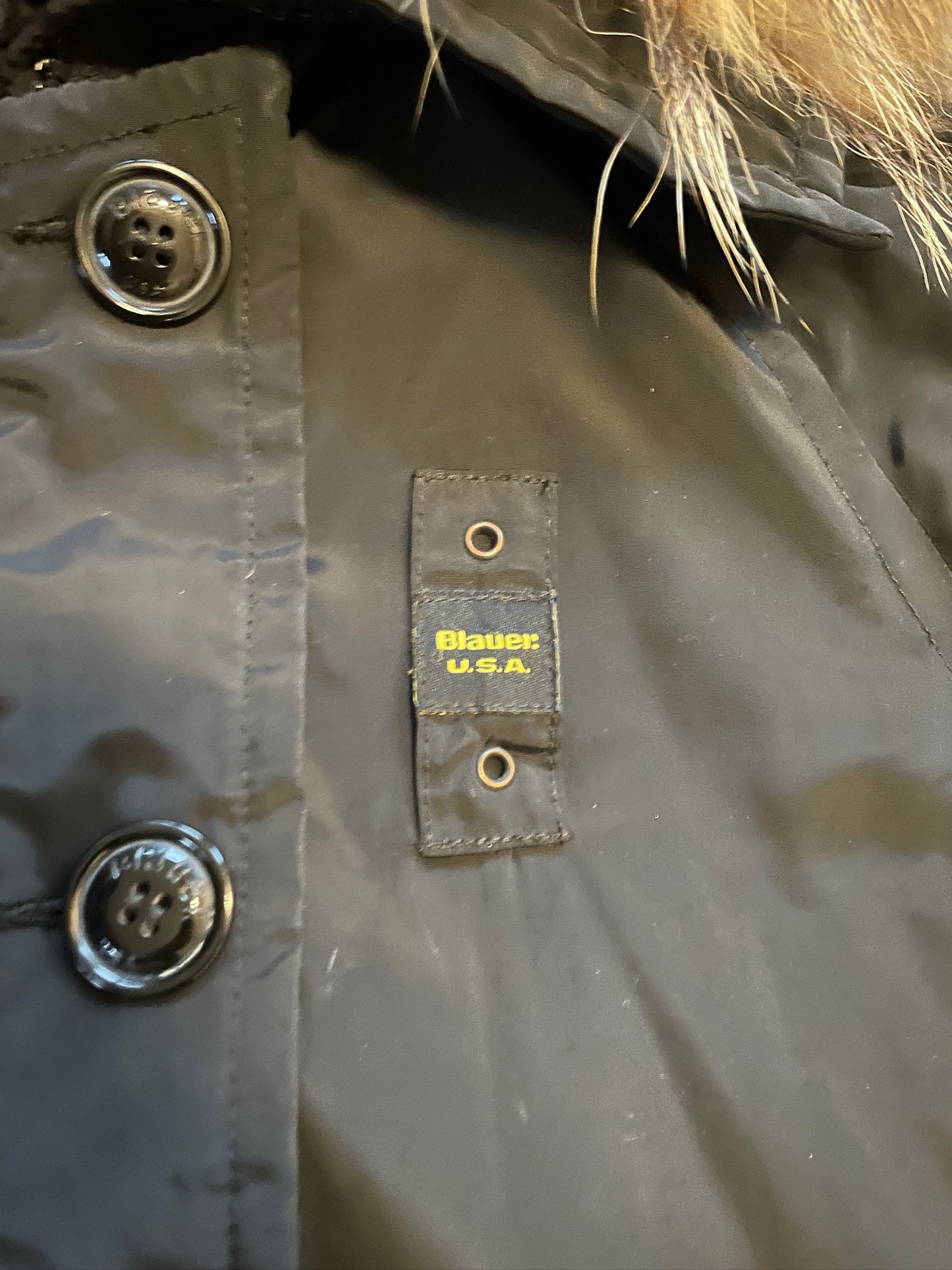 Vintage Blauer Fur Bomber Jacket