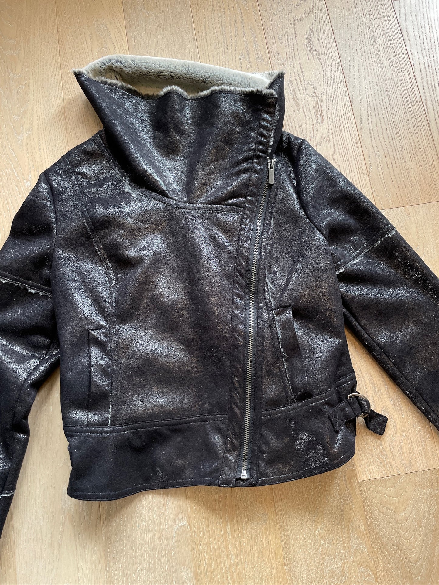 Vintage Asymmetrical Leather Jacket