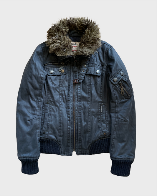 Vintage Military Khujo Fur Jacket