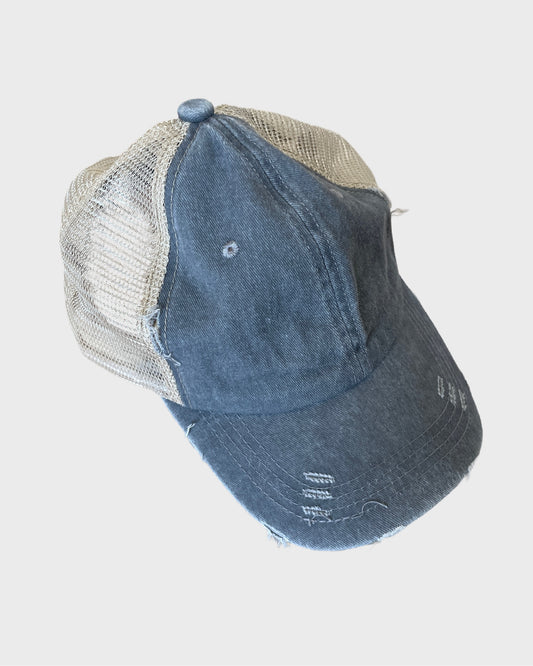 Vintage Trucker Ponytail Cap