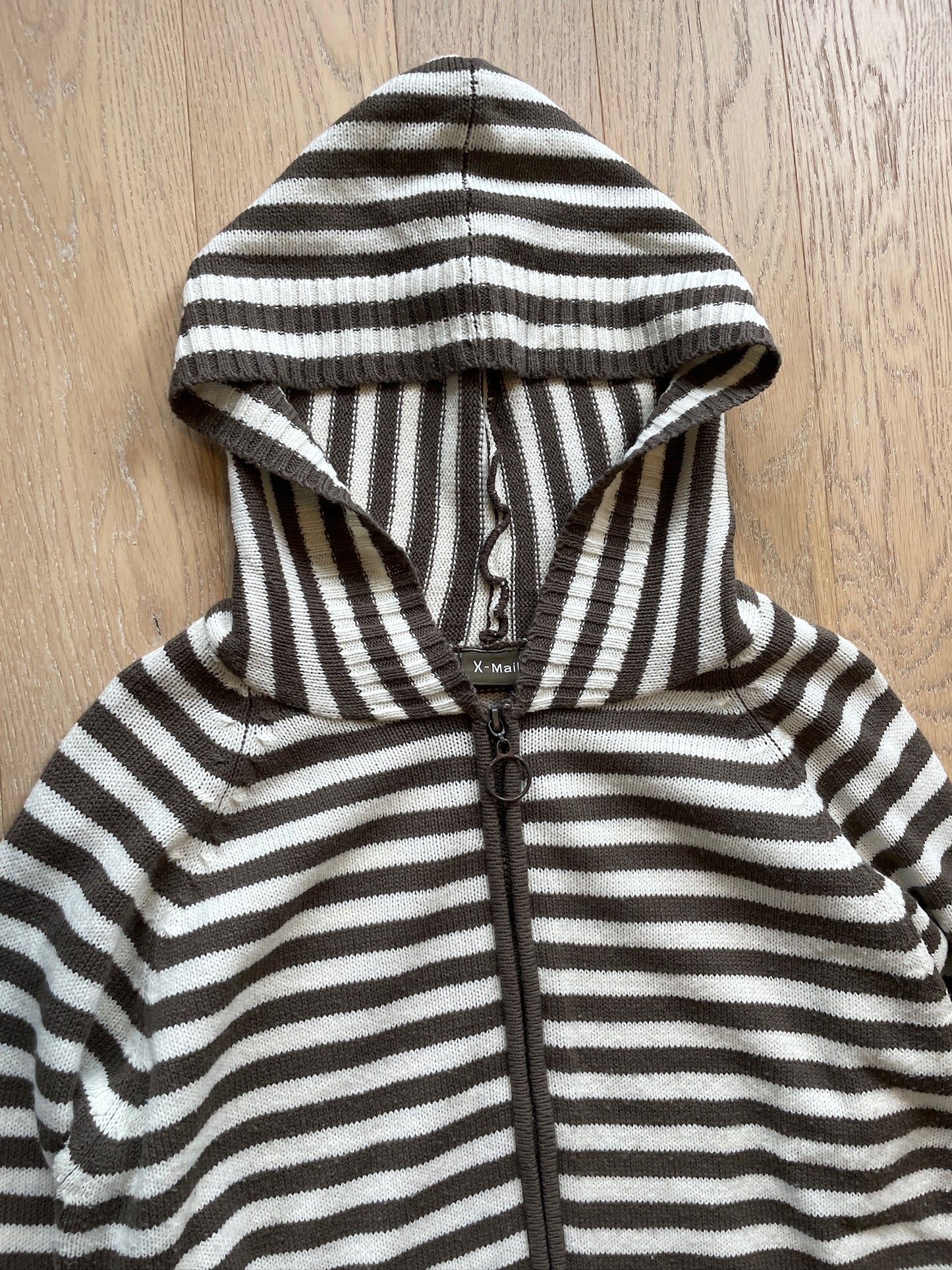 Vintage Striped Knit Hoodie