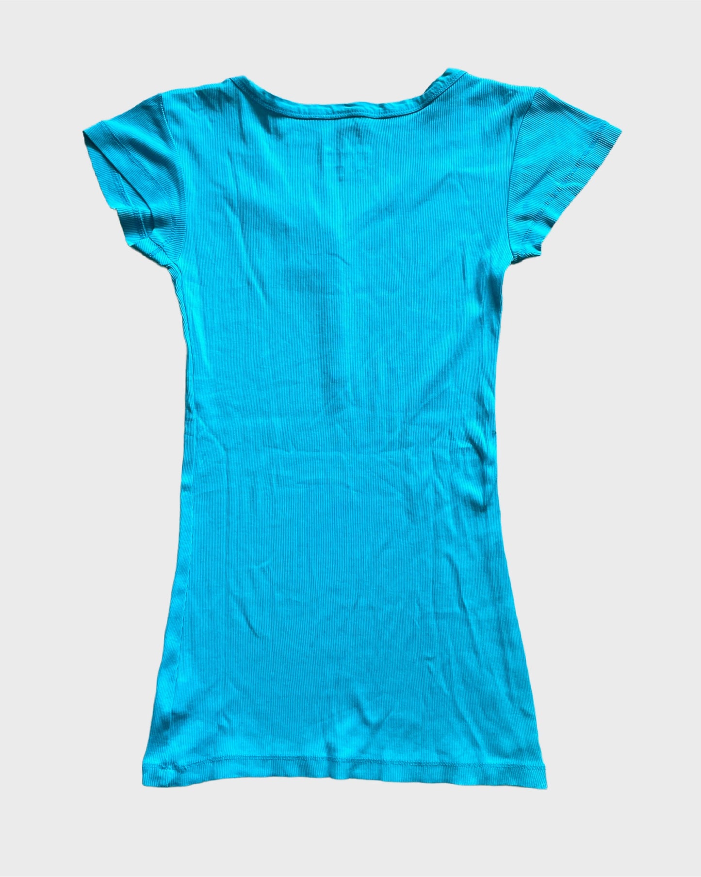 Vintage Teal Henley Top