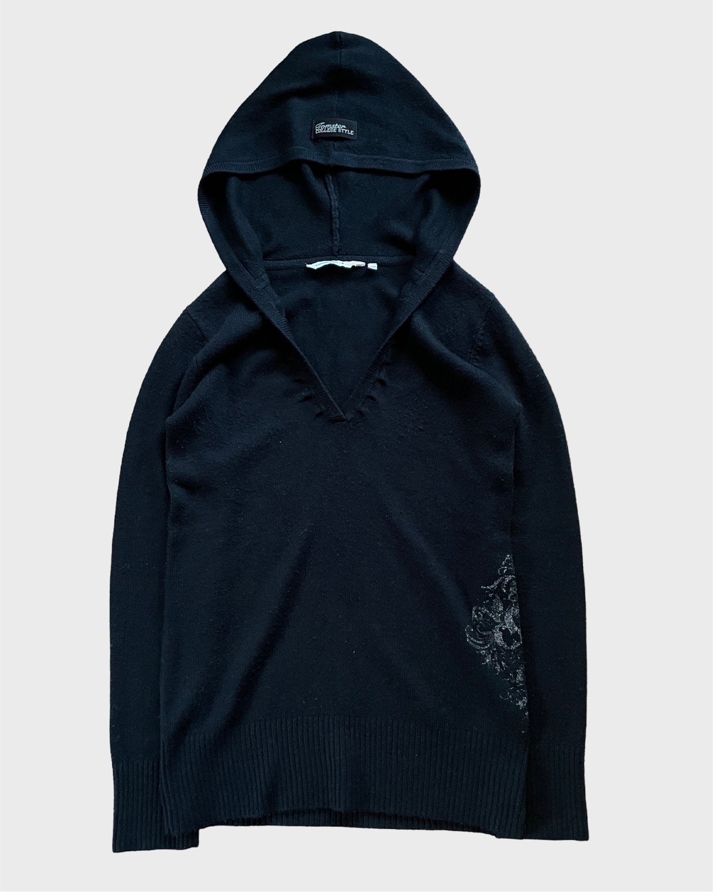 Vintage Embroidered Knit Hoodie