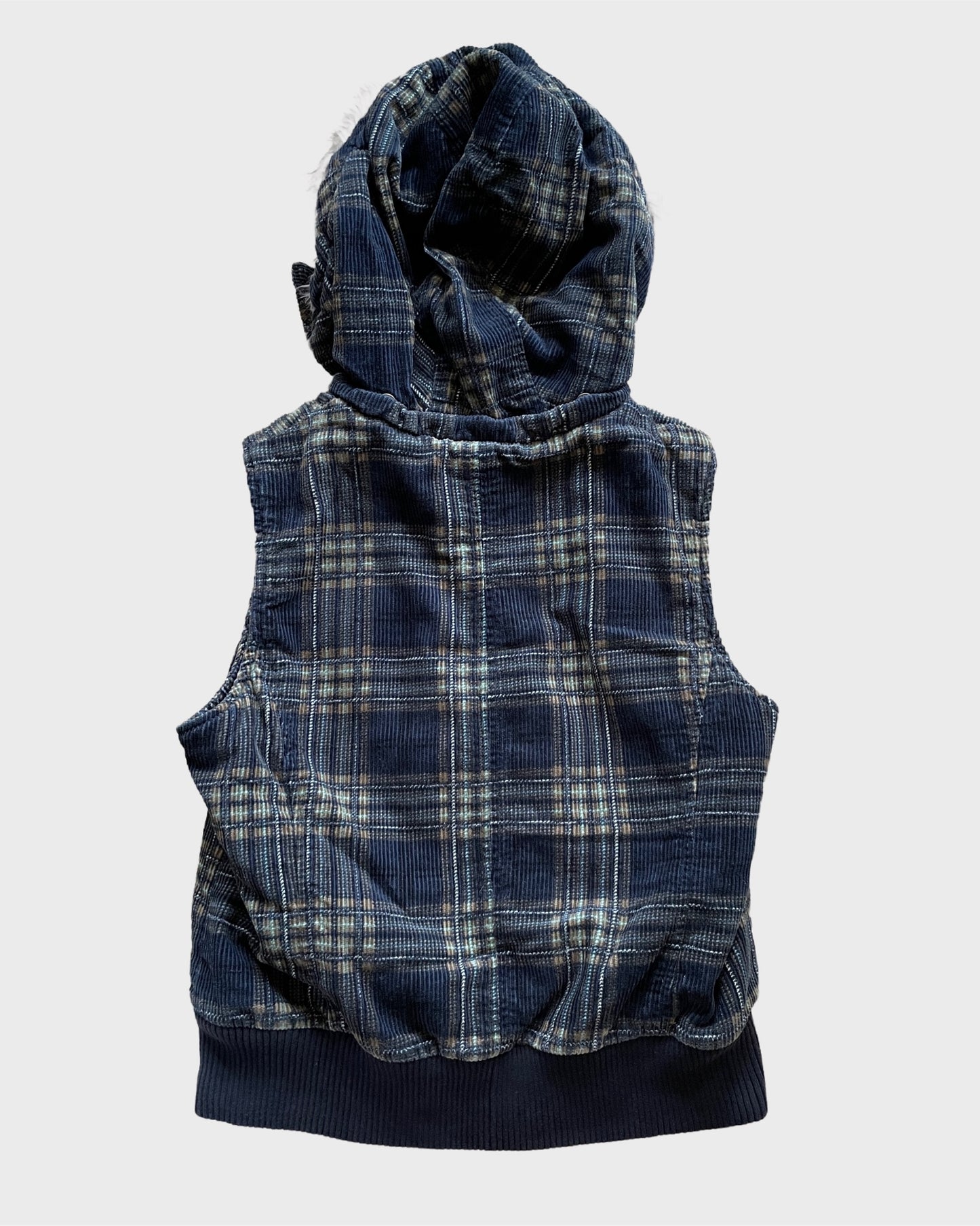 Vintage Plaid Fur Vest