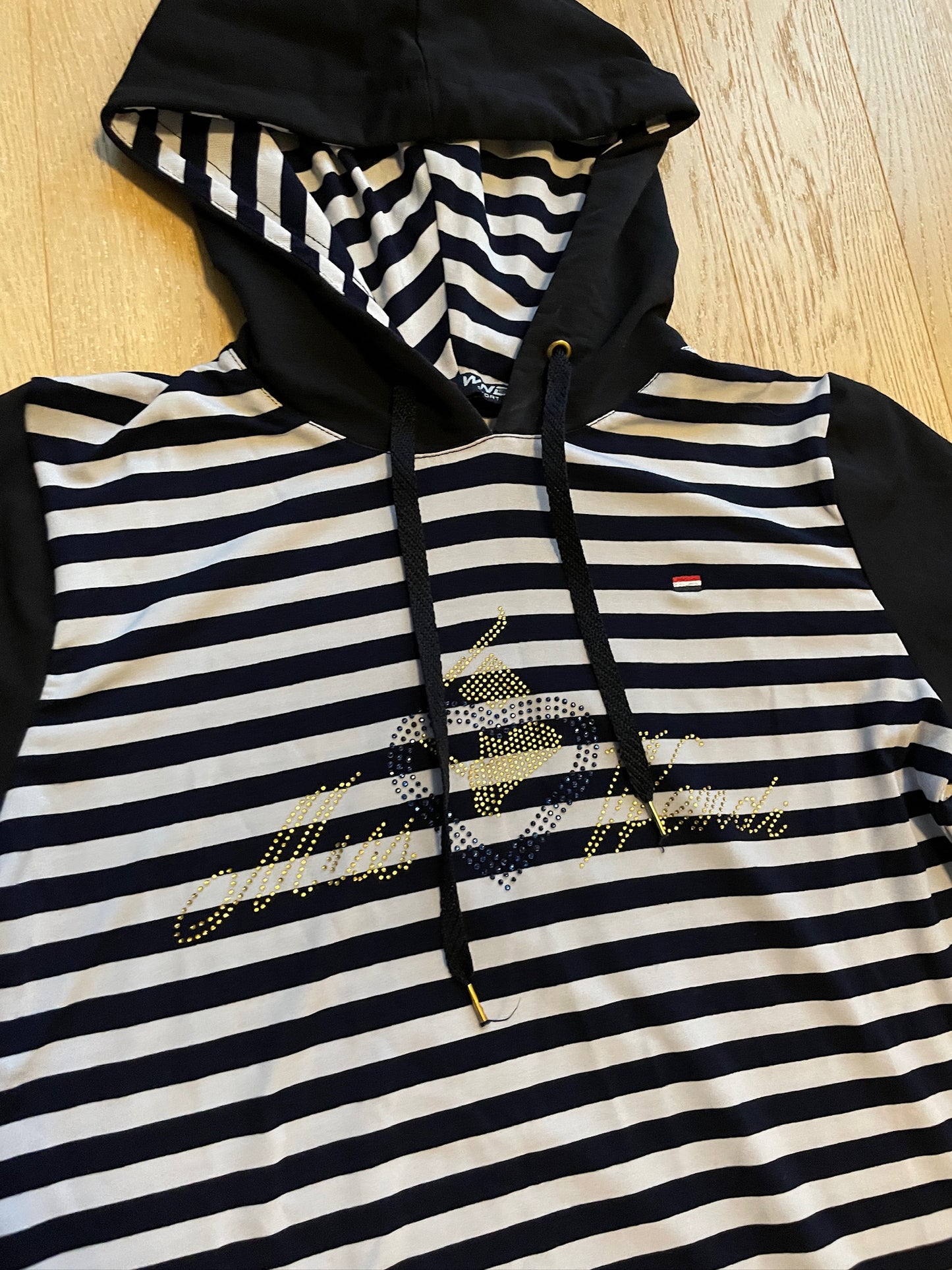 Vintage Striped Shortsleeve Hoodie