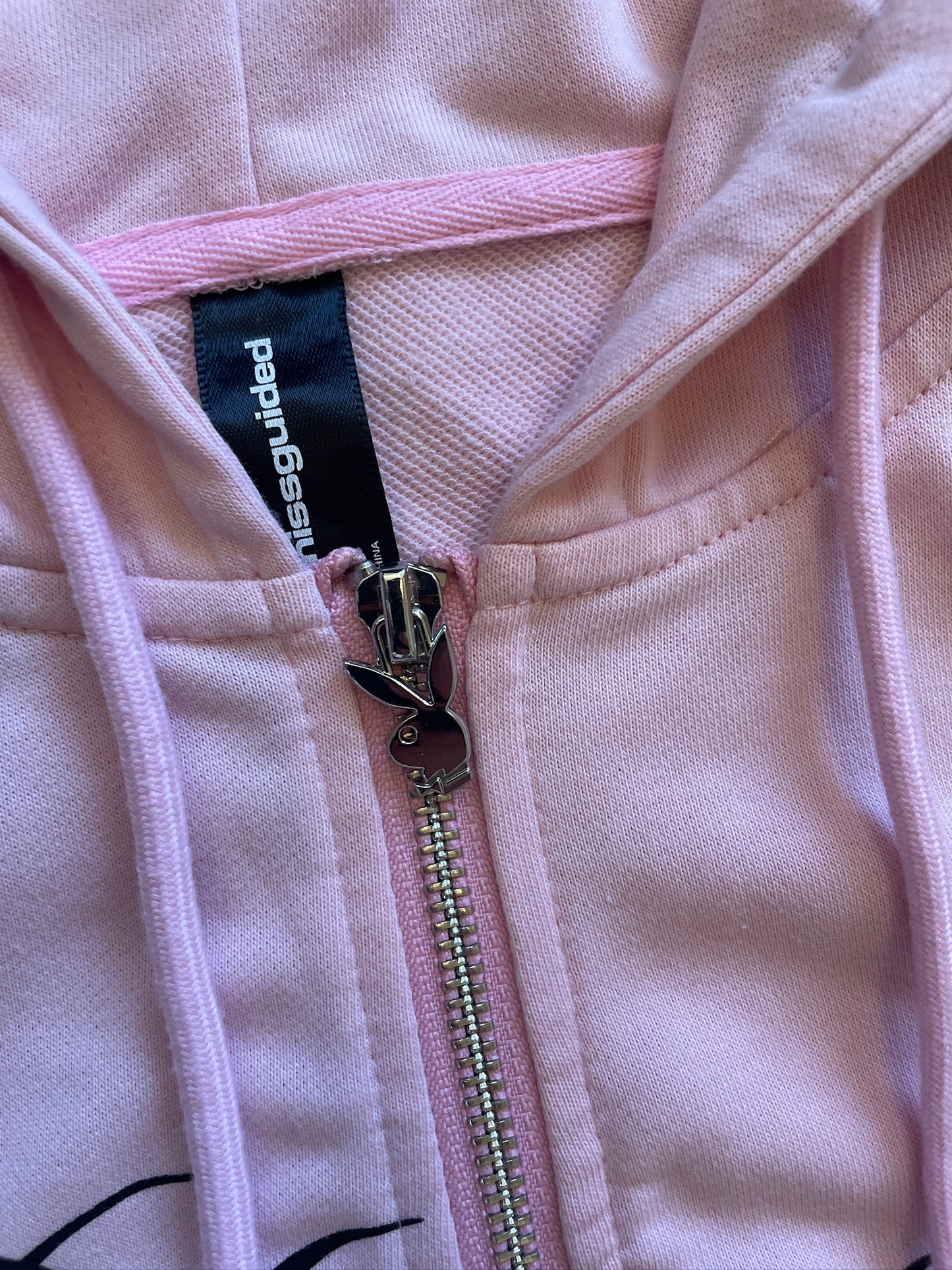 Vintage Playboy Cropped Zip Hoodie