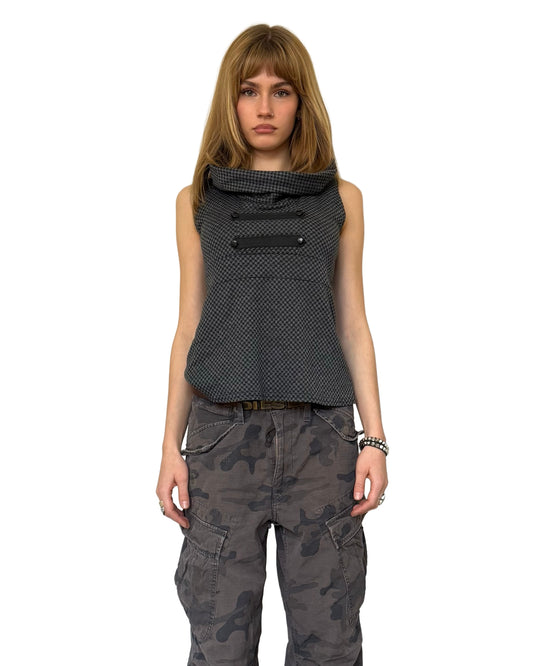 Vintage High Collar Napoleon Top