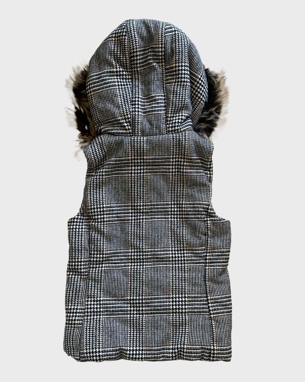 Fur Plaid Vest