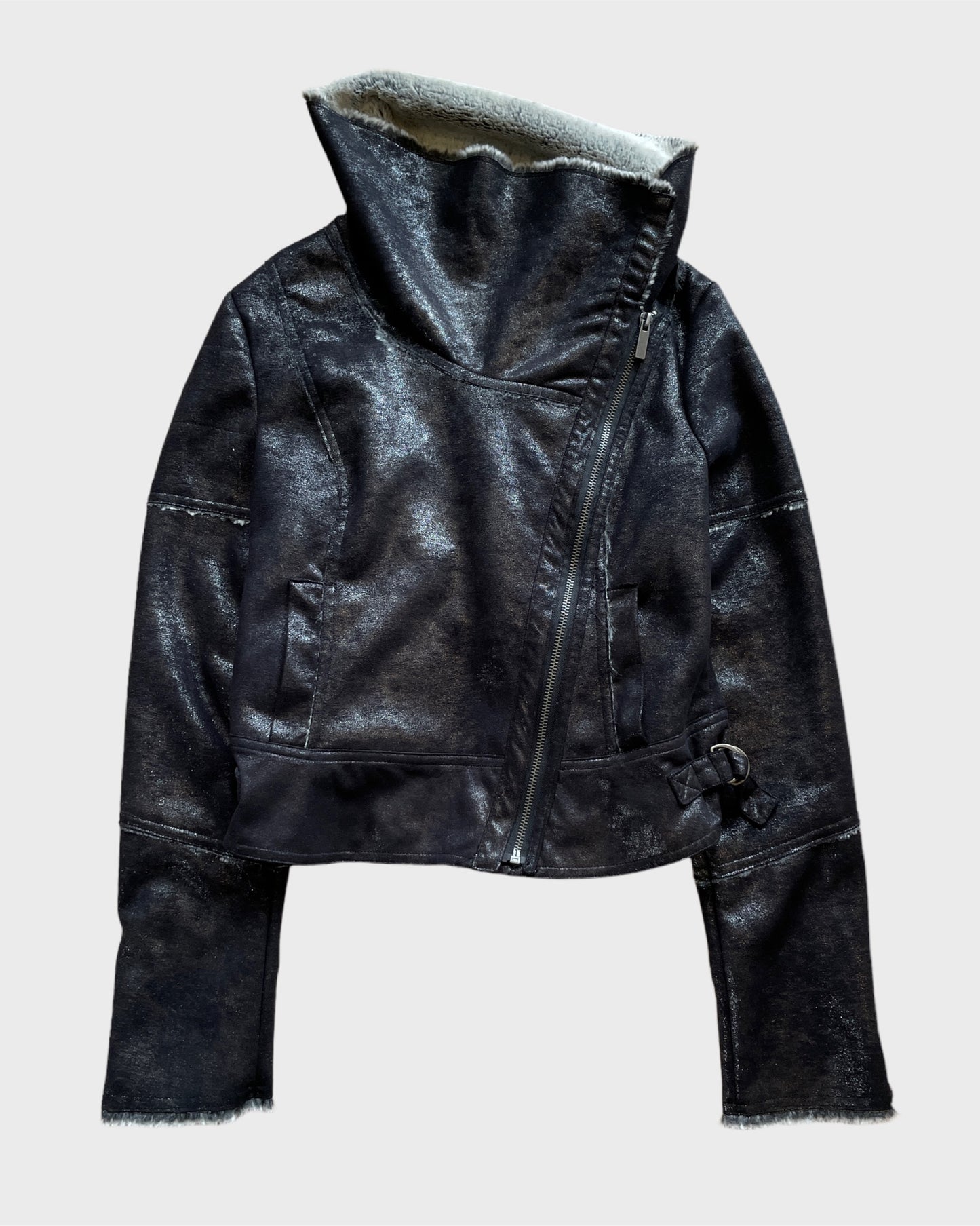 Vintage Asymmetrical Leather Jacket