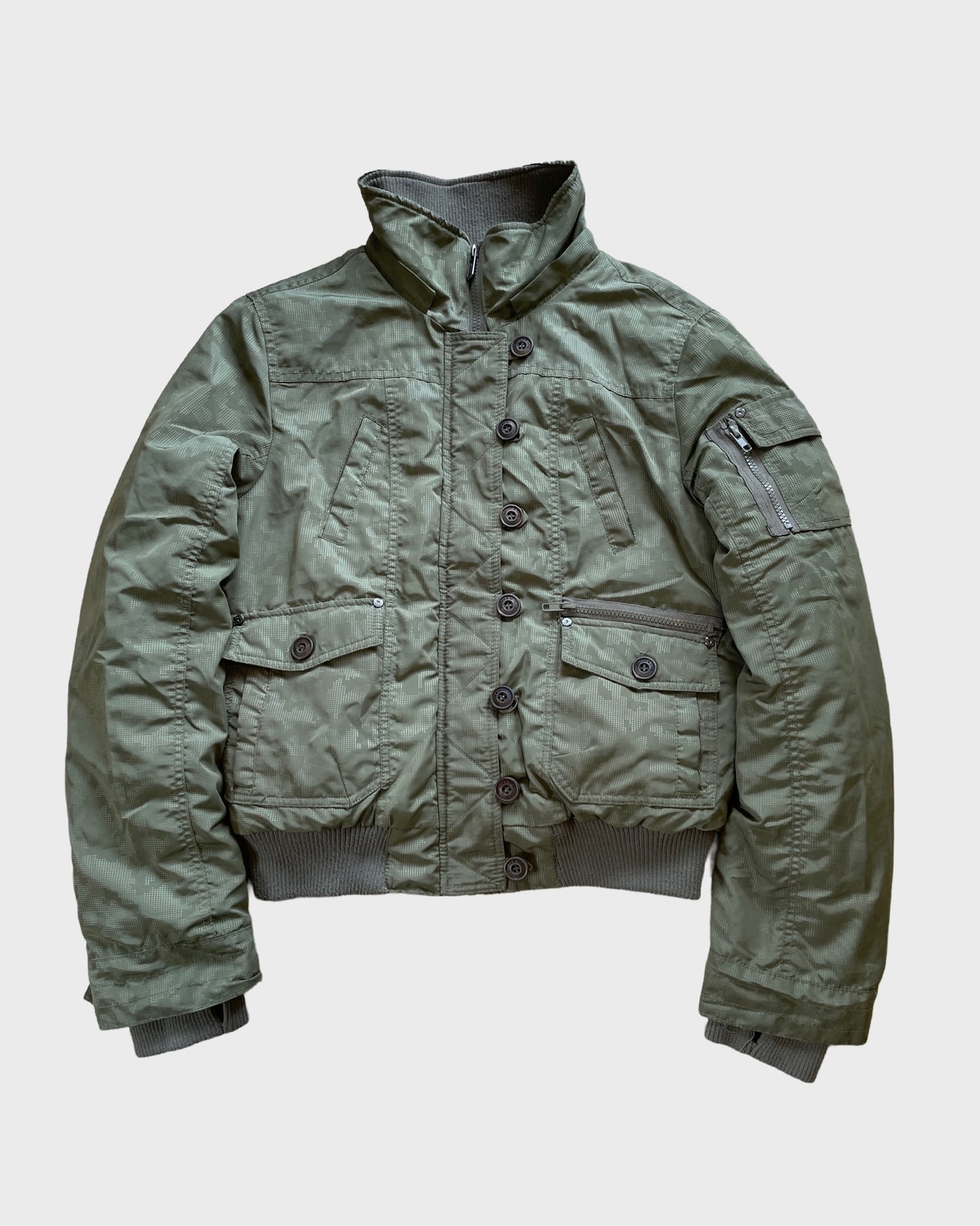 Vintage Military Fur Bomber Jacket