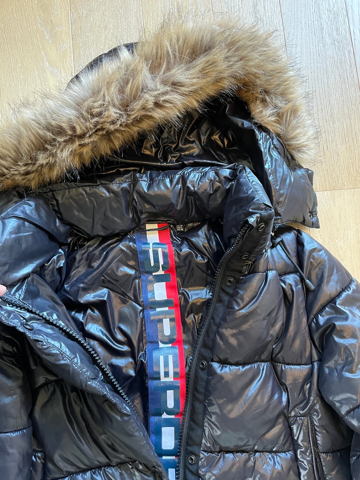 Vintage Superdry Fur Puffer Jacket