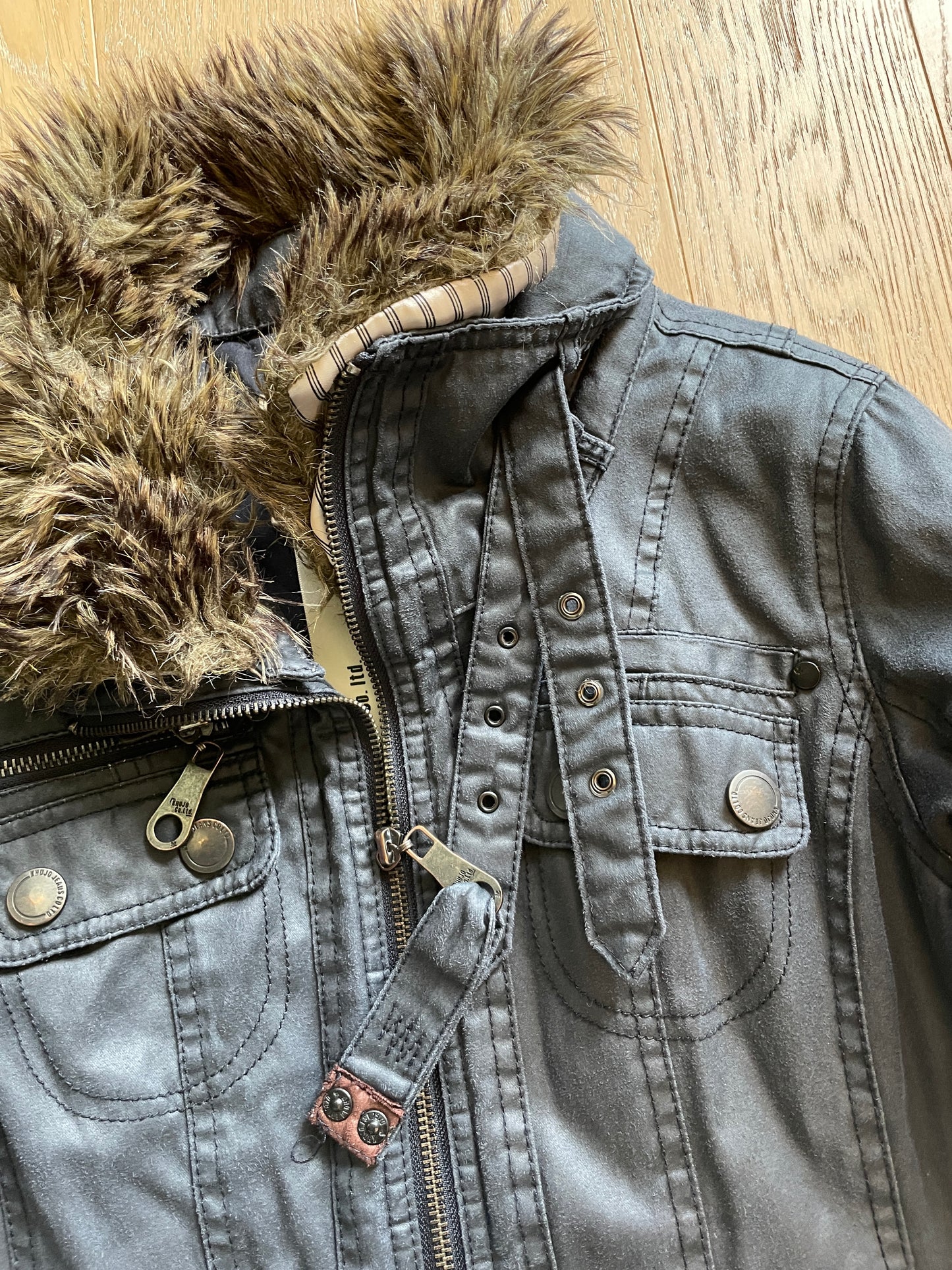 Vintage Military Khujo Fur Jacket