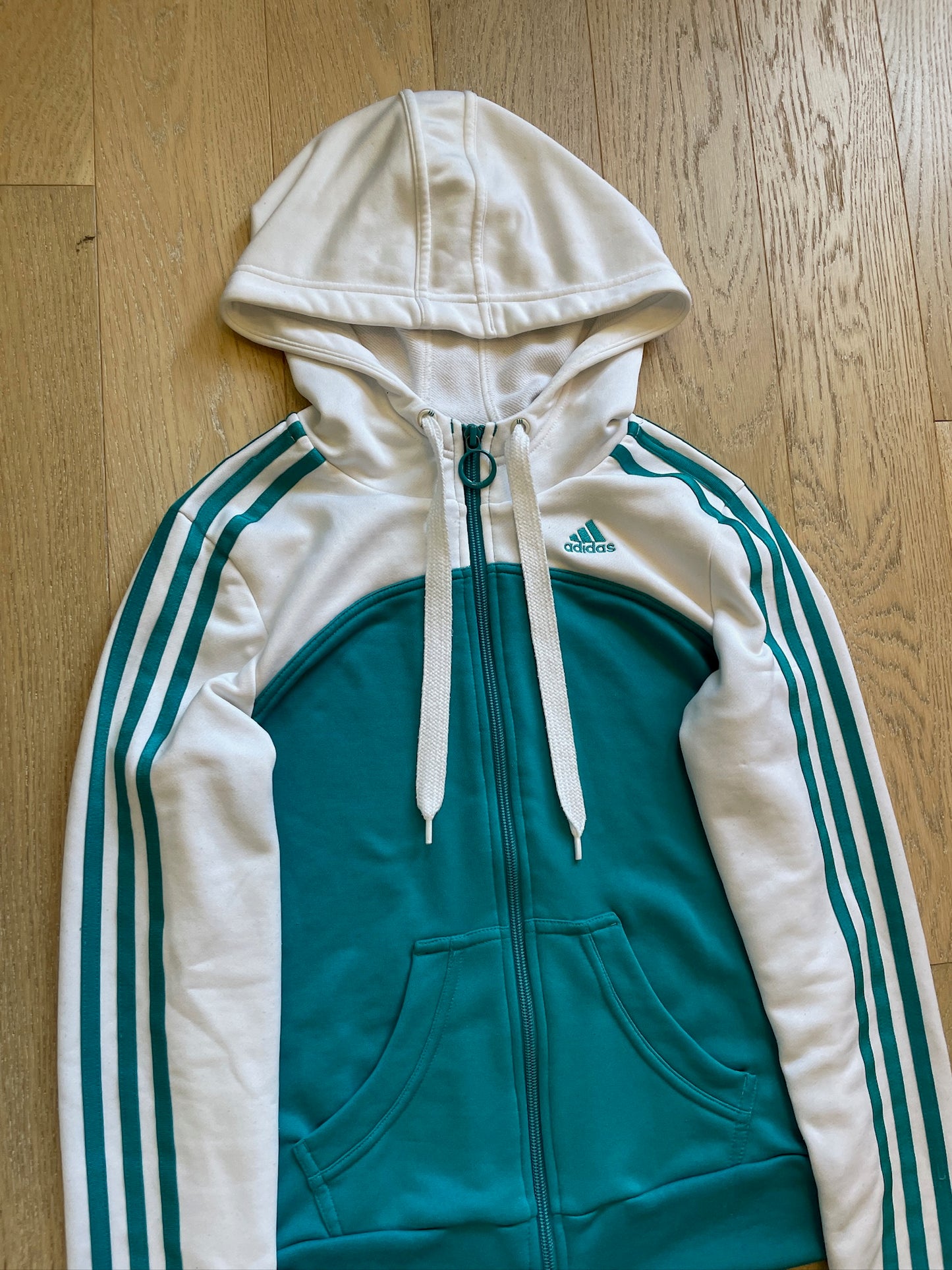 Vintage Adidas Teal Zip Hoodie