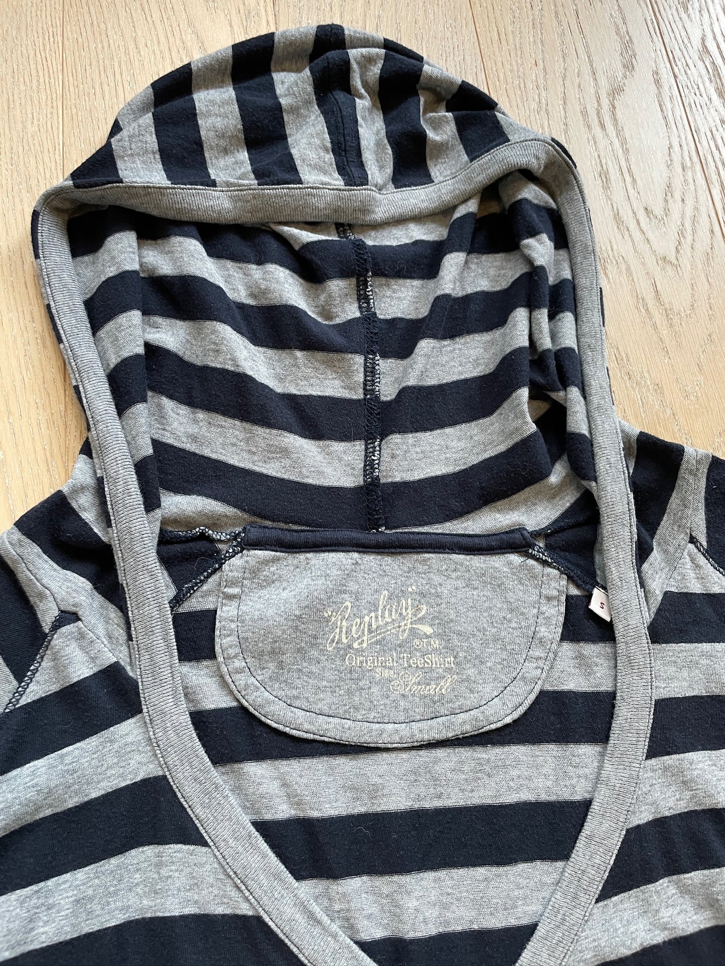 Vintage Replay Striped Shortsleeve Hoodie