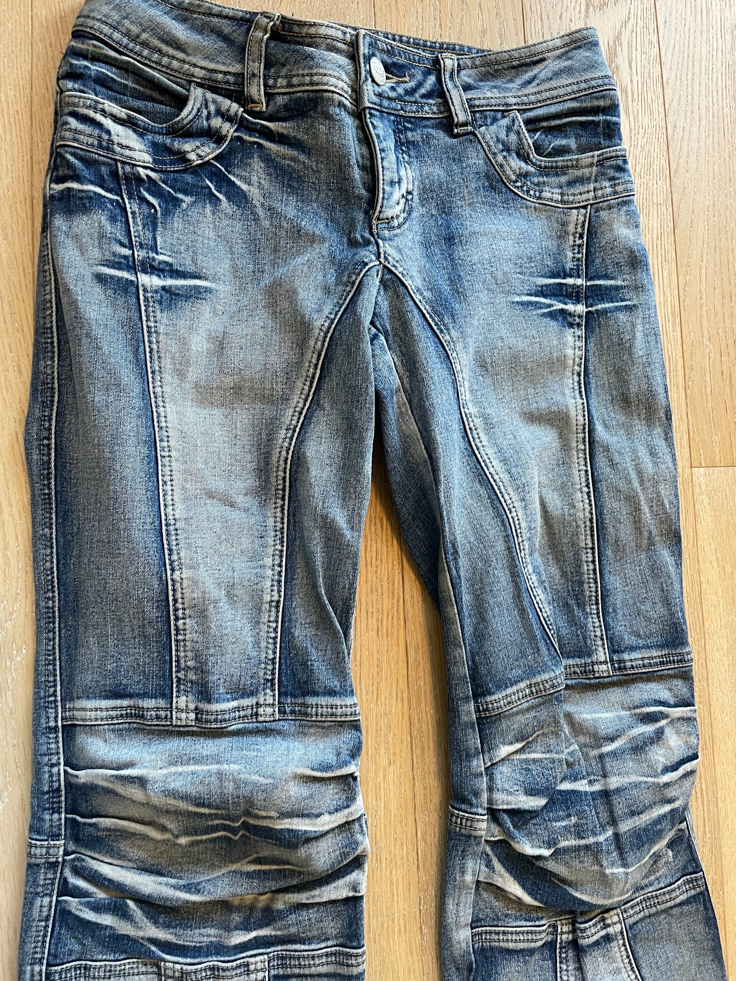 Vintage Low Waist Flared Denim Jeans