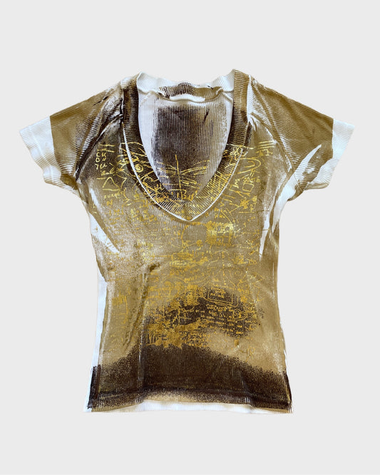 Vintage Gold Printed Top
