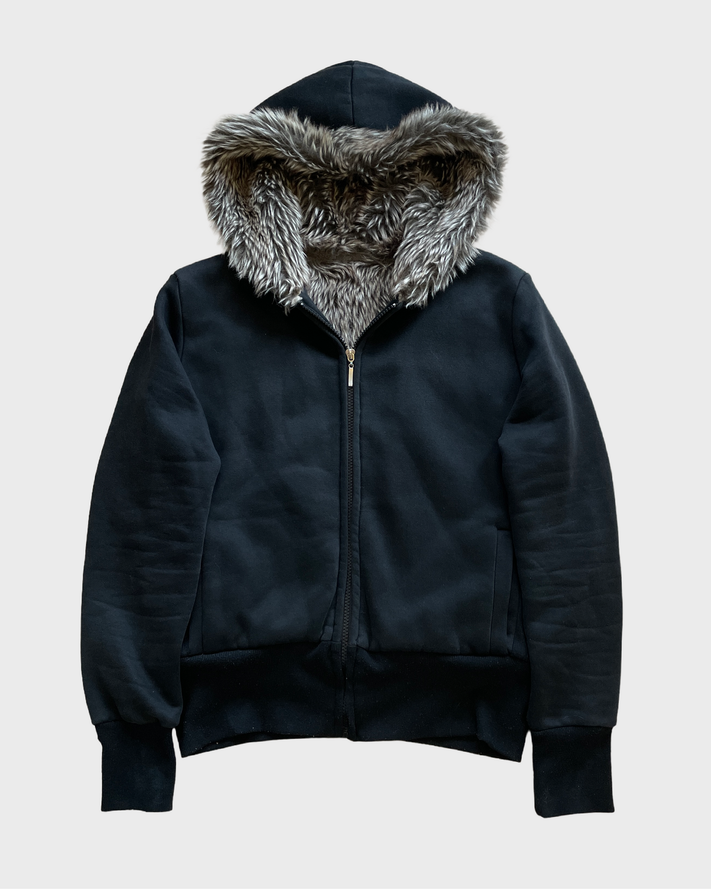 Vintage Fur Zip Hoodie