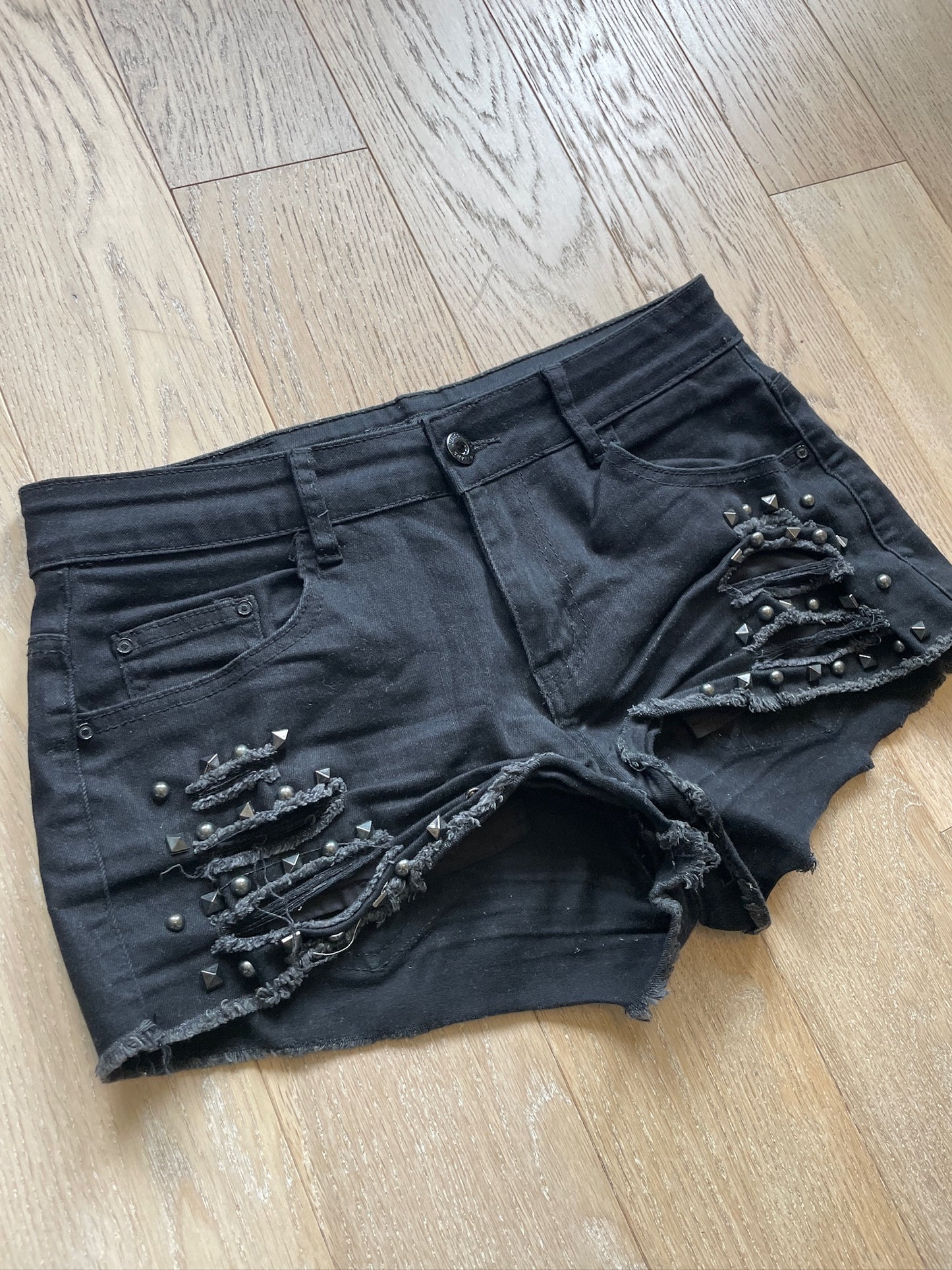 Vintage Studded Jeans Shorts