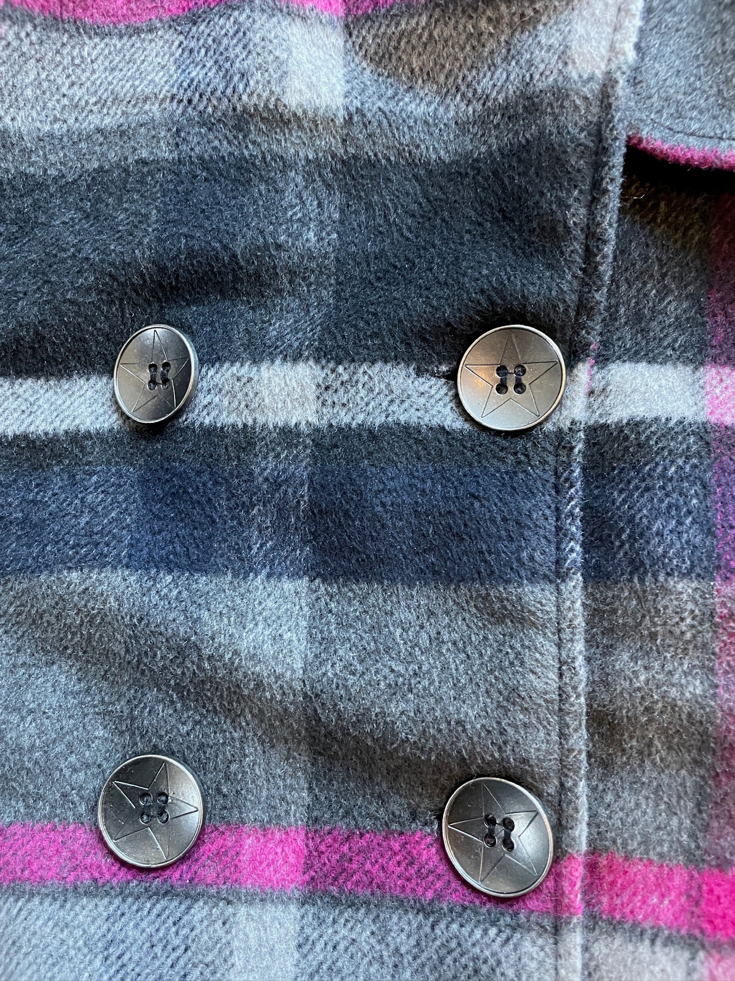 Vintage Double Breasted Plaid Wool Jacket