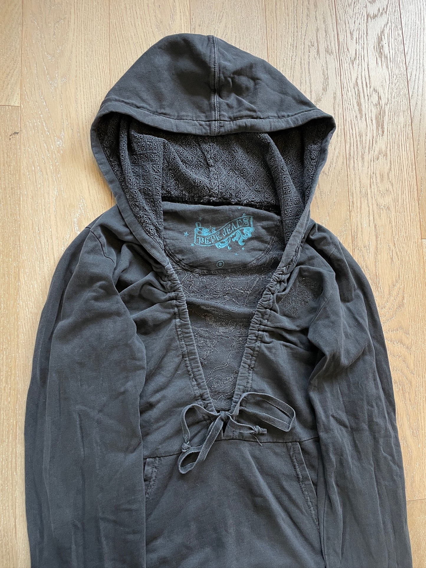 Vintage Pepe Jeans Studded Deep Neck Hoodie