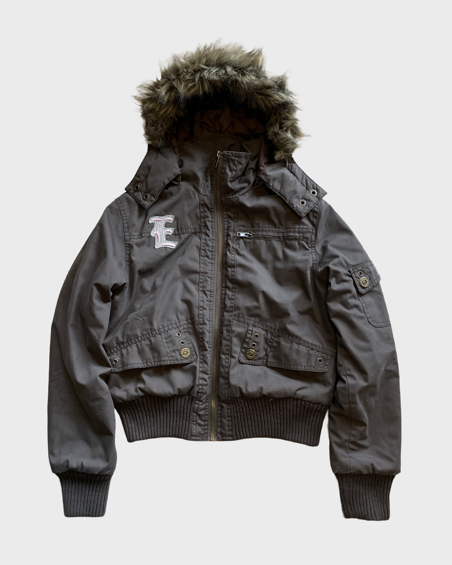 Vintage Military Fur Jacket y2k