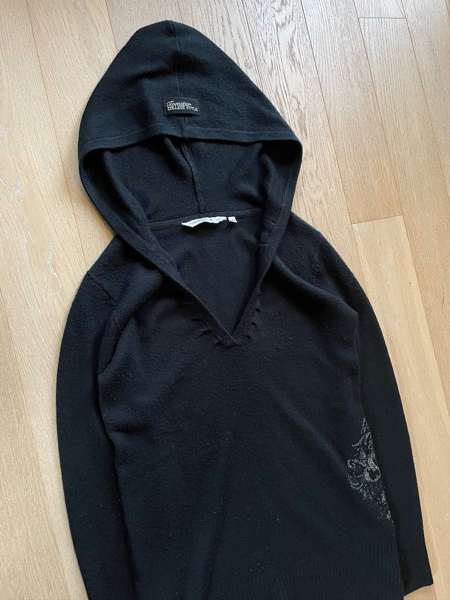 Vintage Embroidered Knit Hoodie