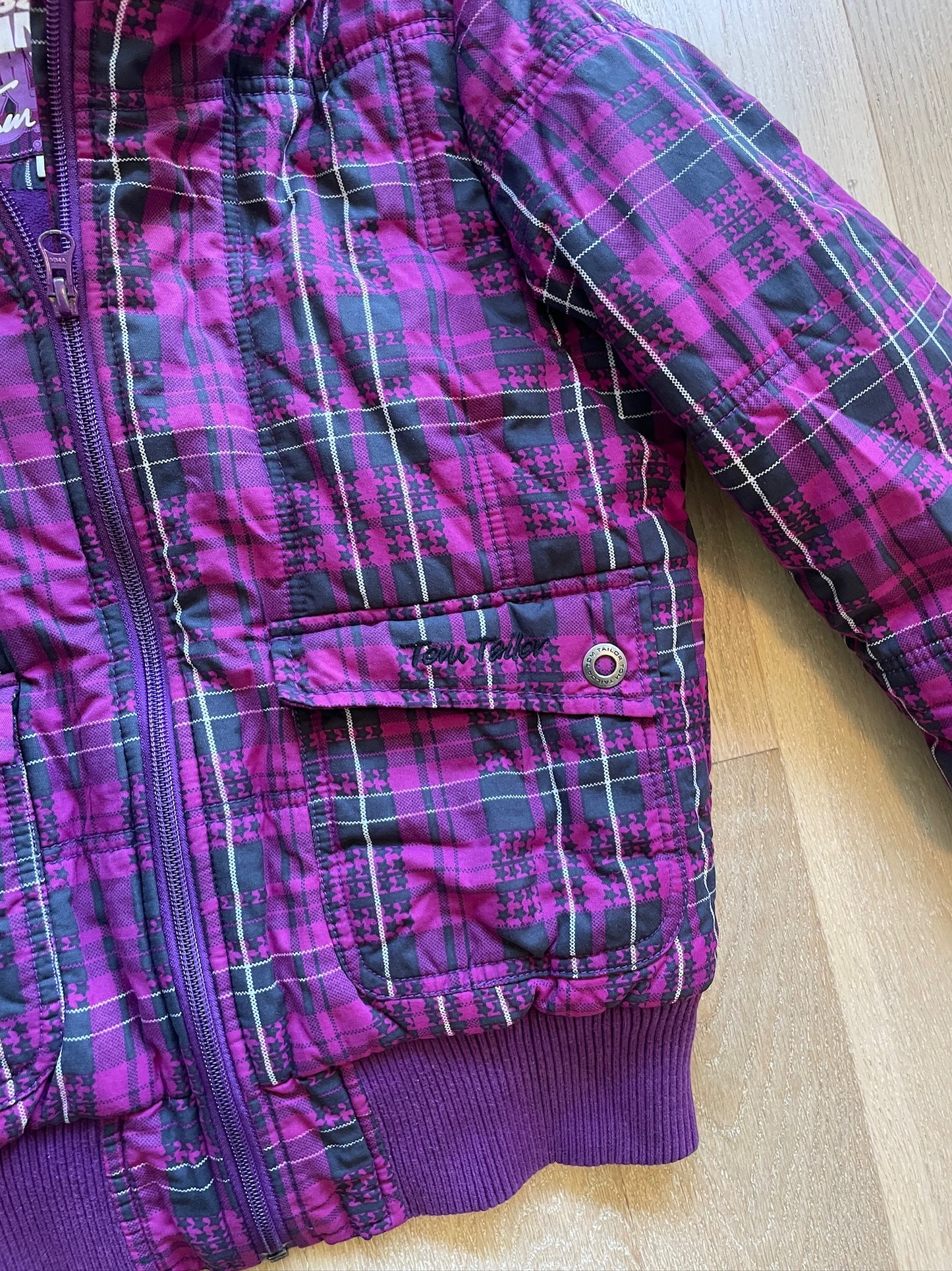 Vintage Plaid Puffer Jacket