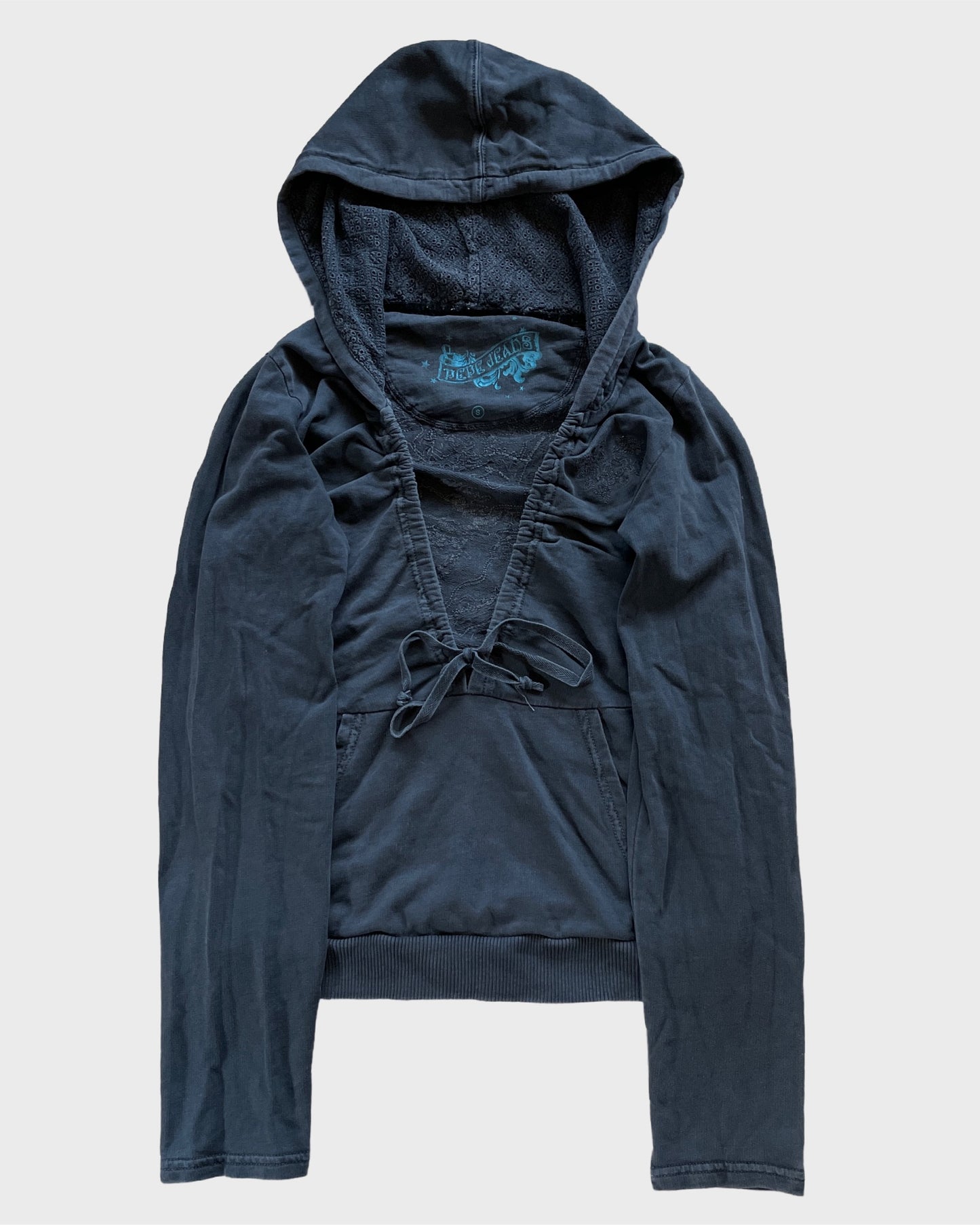 Vintage Pepe Jeans Studded Deep Neck Hoodie