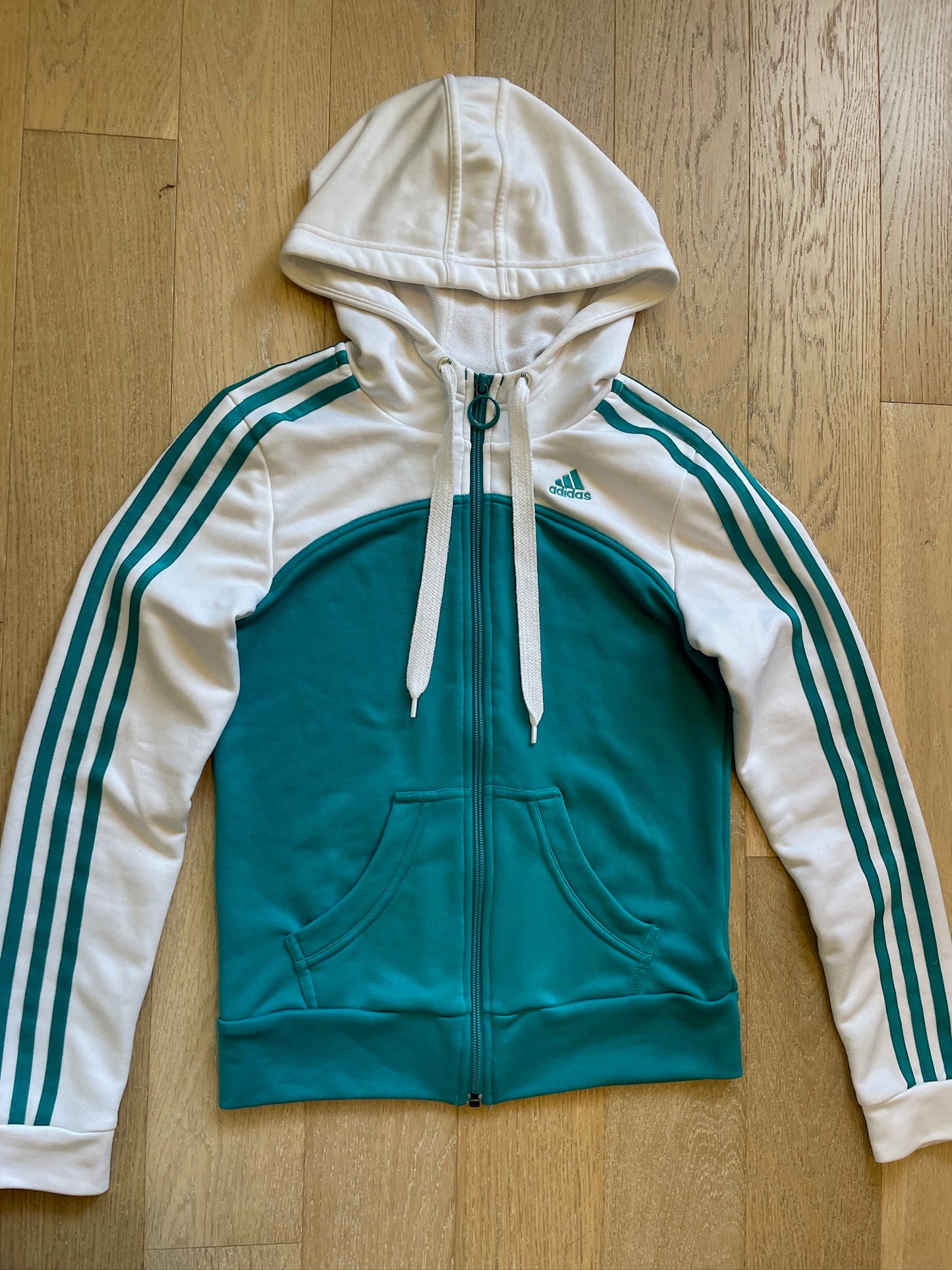 Vintage Adidas Teal Zip Hoodie